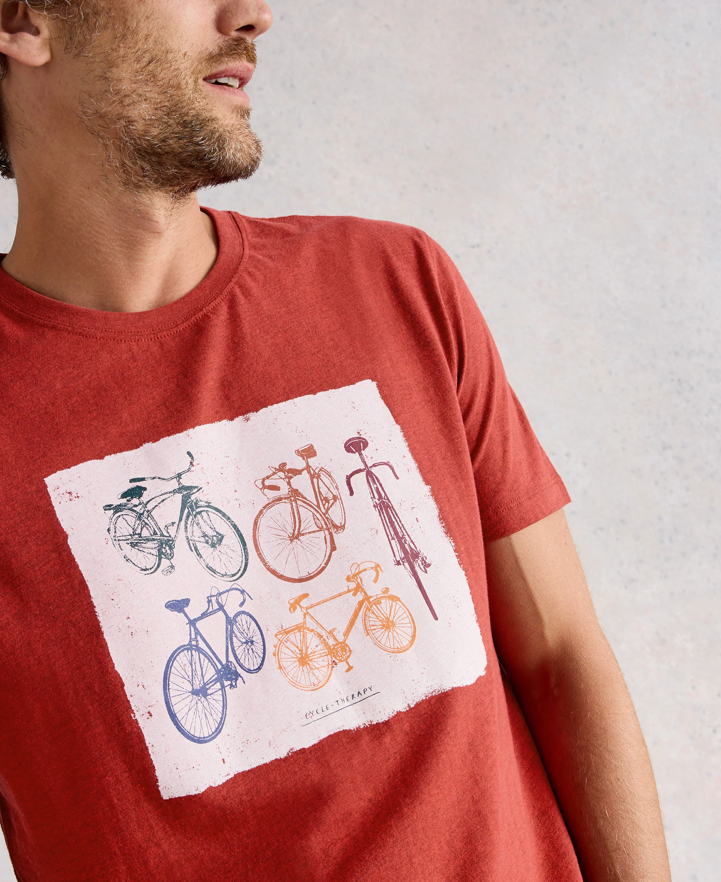 Abersoch Graphic Multi Bike Tee - Red Print - Image 4