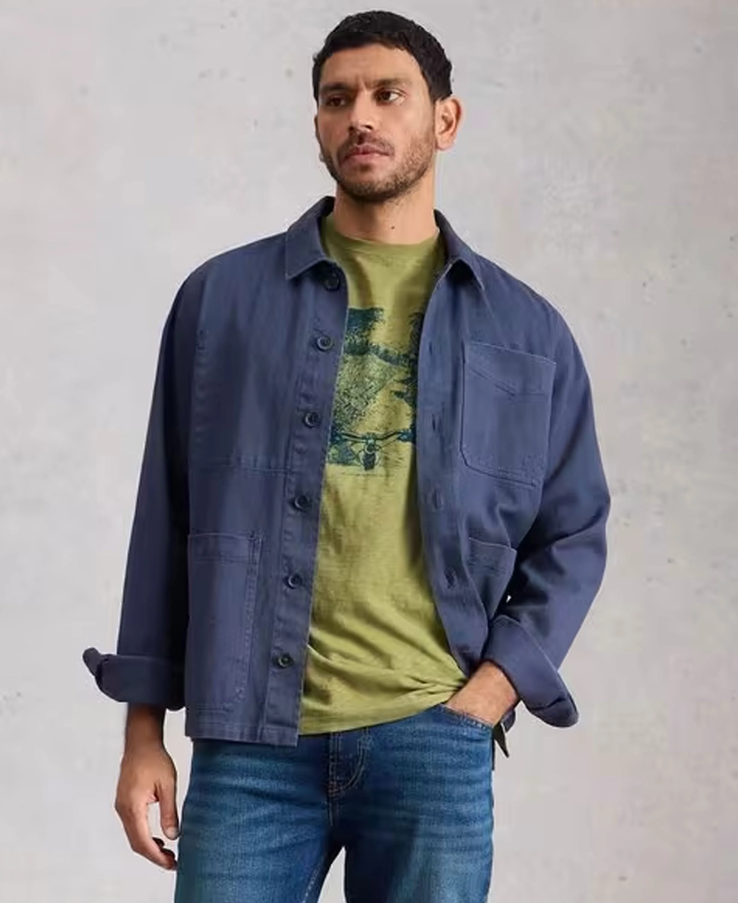 Abersoch Nature Graphic Tee - Green Print - Image 4