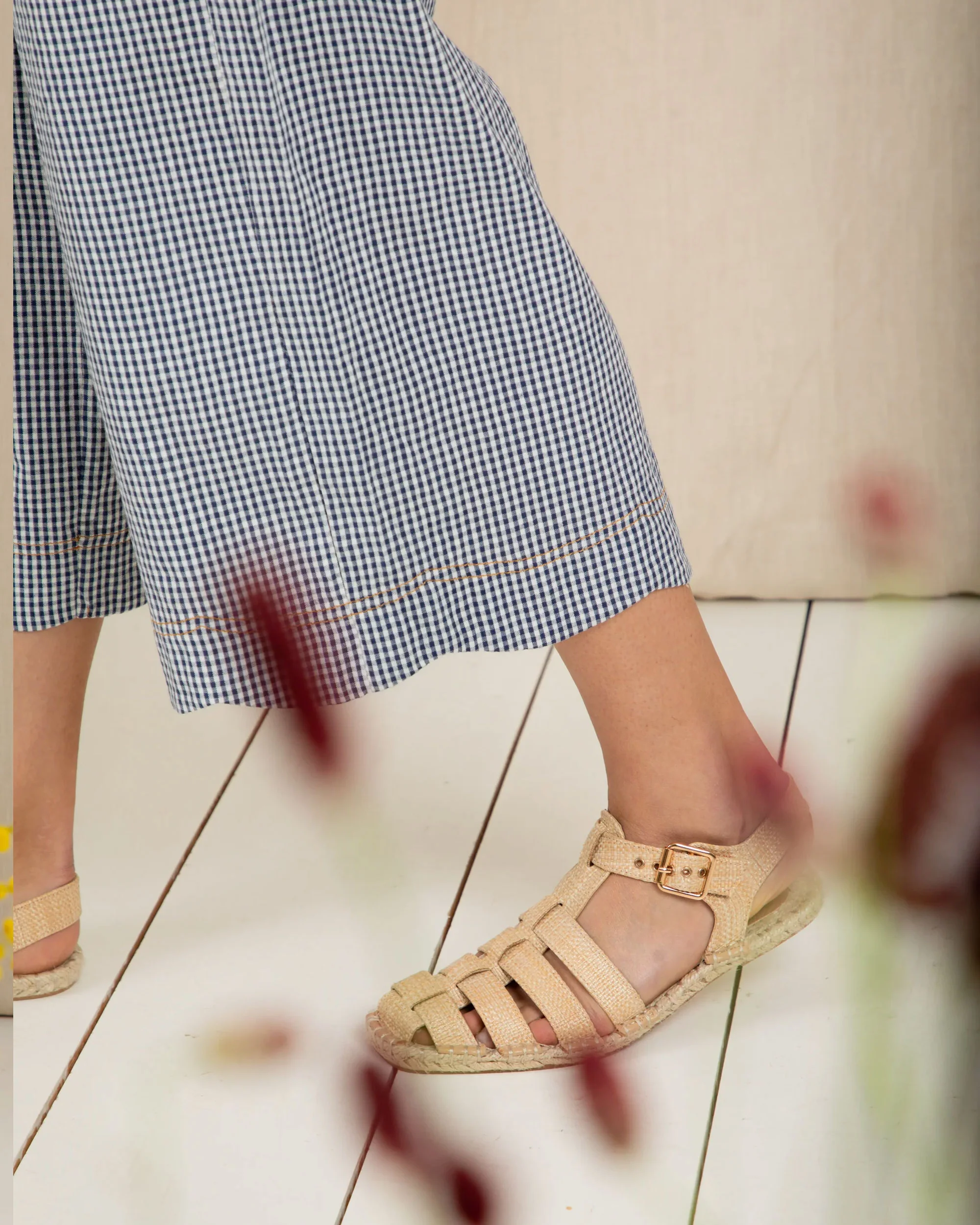 Aide Trouser - Navy Gingham - Image 5