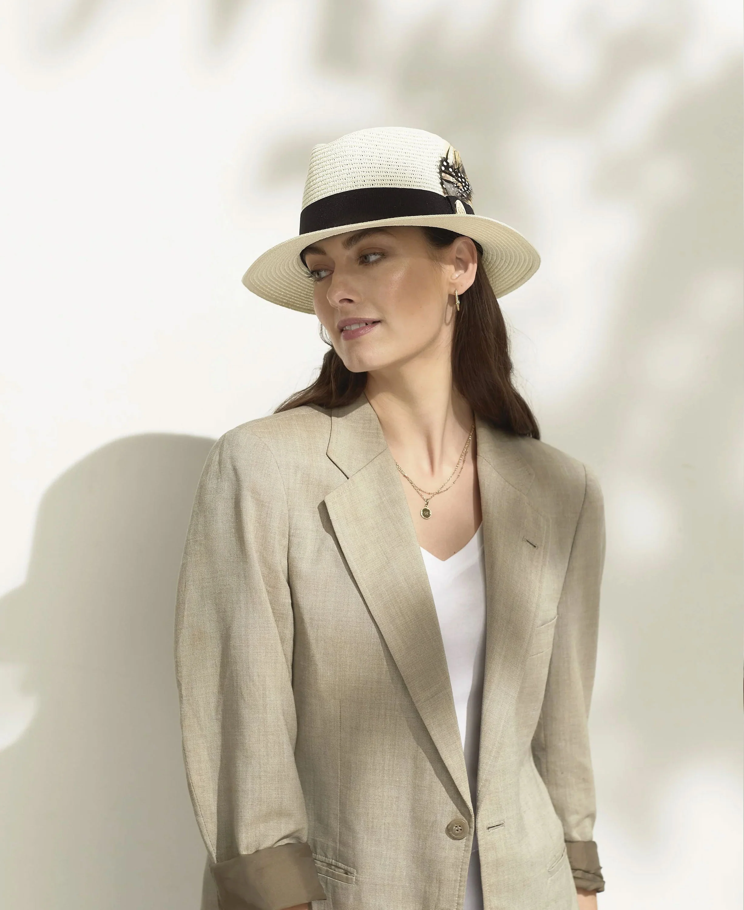 Aldeburgh Fedora - Cream/Black - Image 3