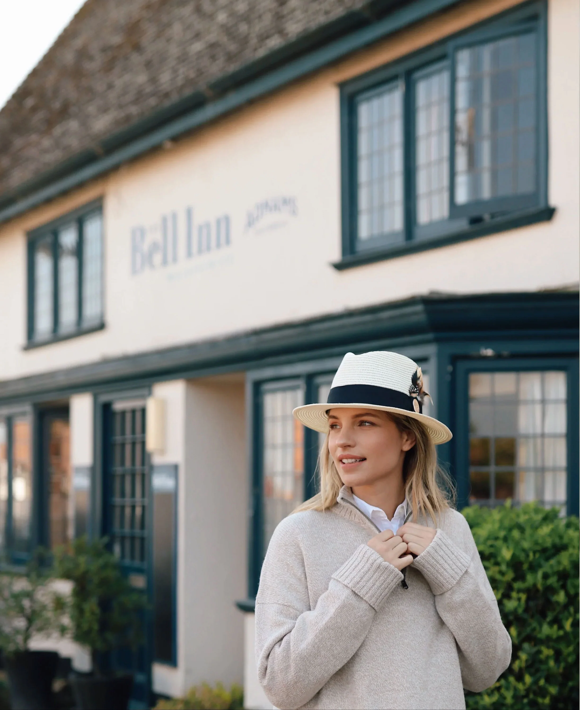 Aldeburgh Fedora - Cream/Black - Image 4