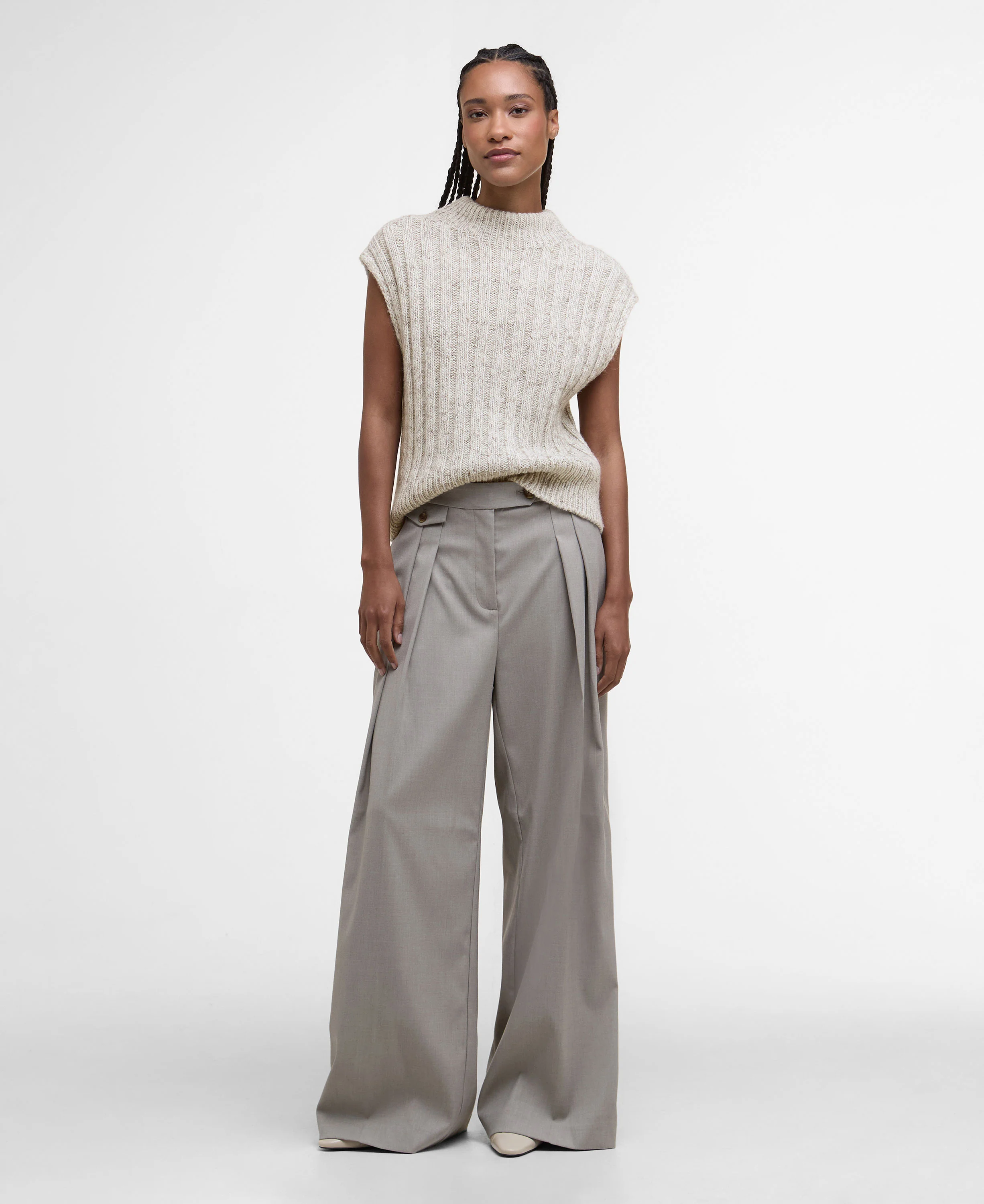 Anastasia Knitted Vest - Oat - Image 7