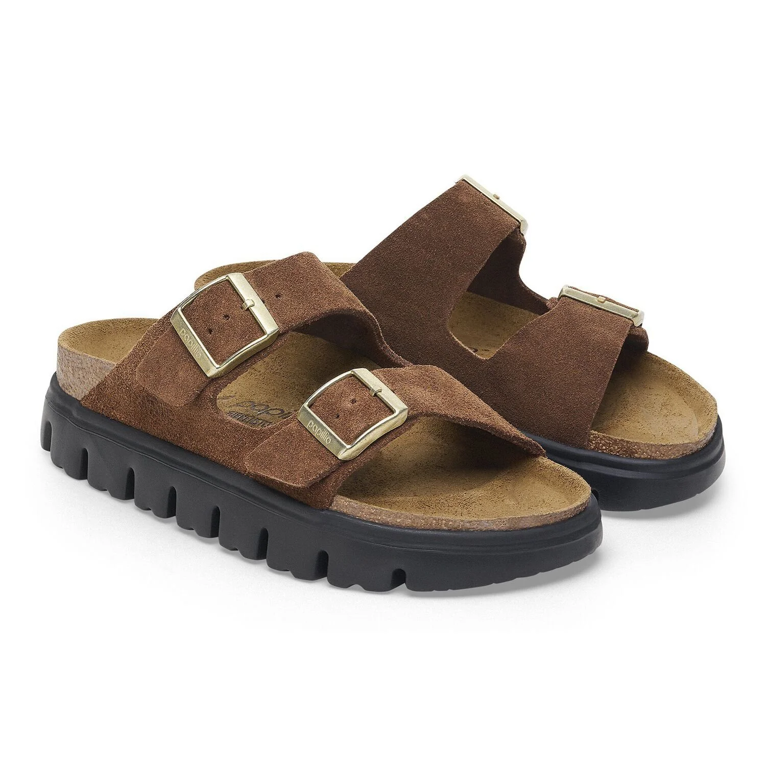 Arizona Platform Suede Leather - Dark Tea/Black - Image 5