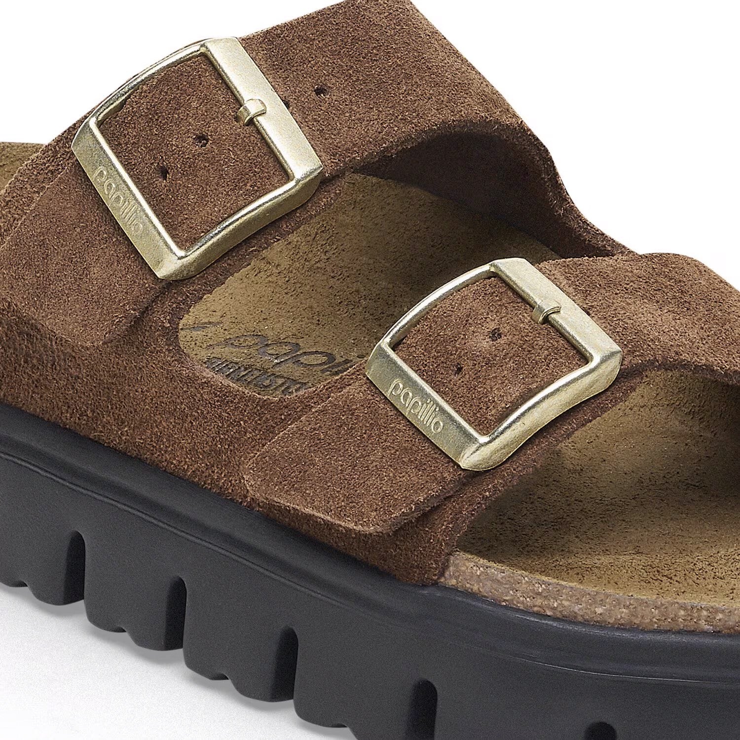 Arizona Platform Suede Leather - Dark Tea/Black - Image 6