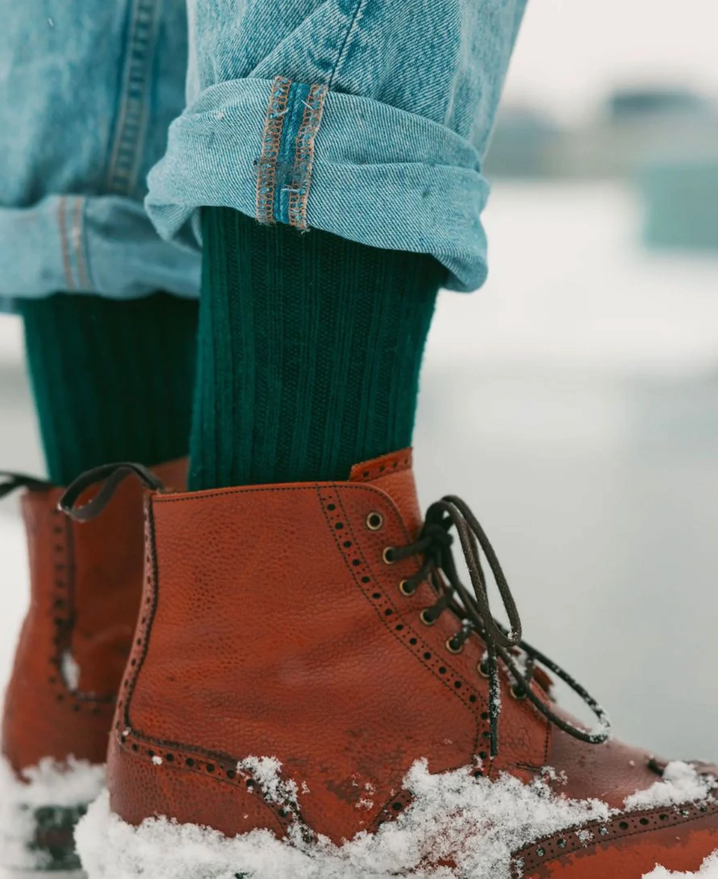 Bamboo Socks - Green Boot Sock - Image 3