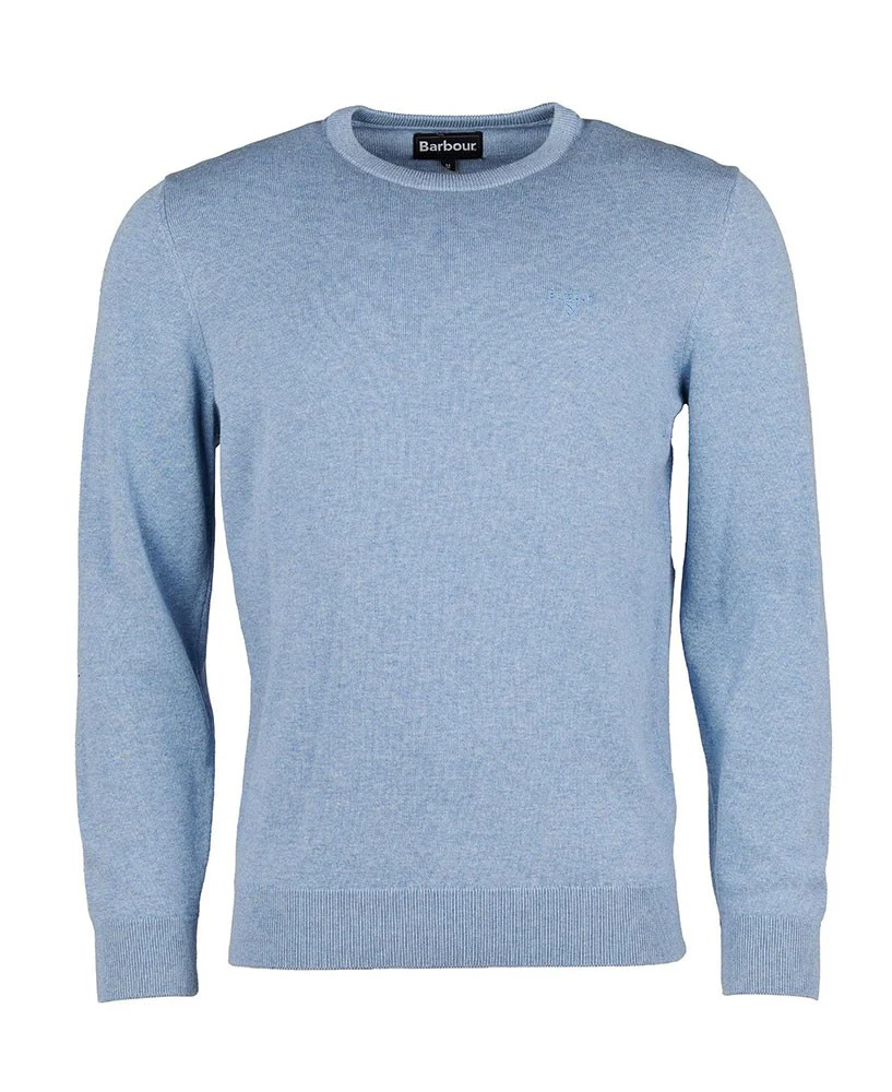 Pima Cotton Crew Neck Jumper - Dark Chambray