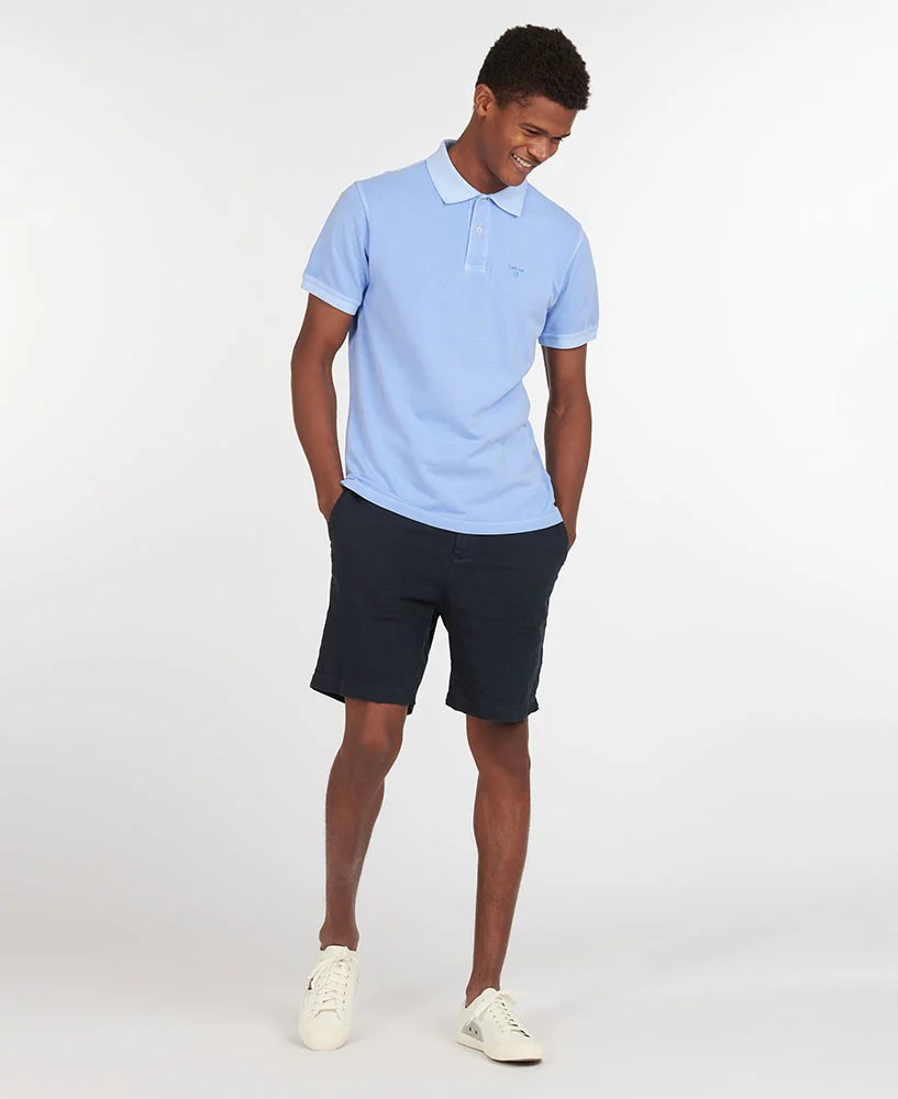 Washed Sports Polo Shirt - Sky - Image 4