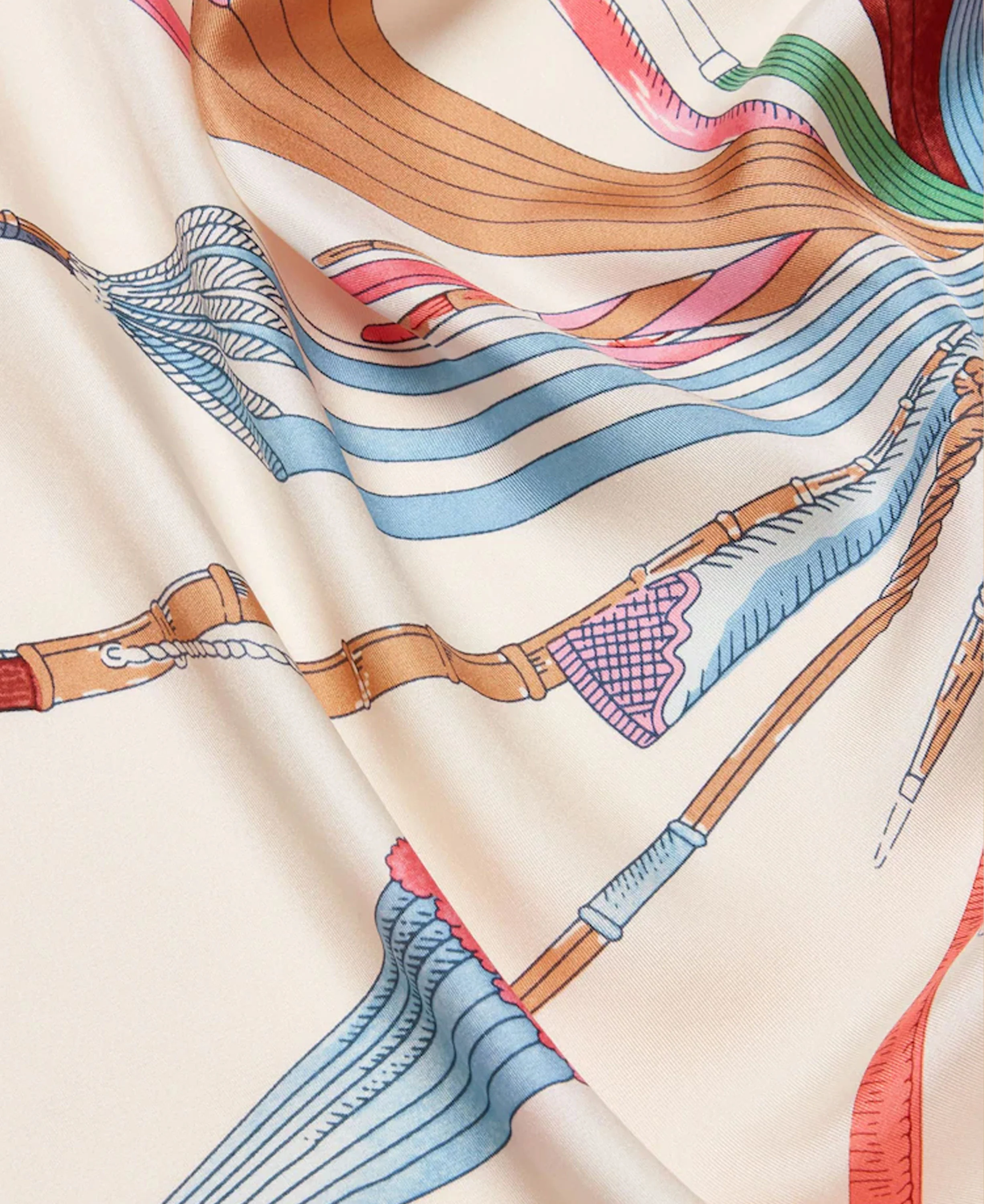 Bloomfield Scarf - Cream Navy Umbrella Print - Image 6
