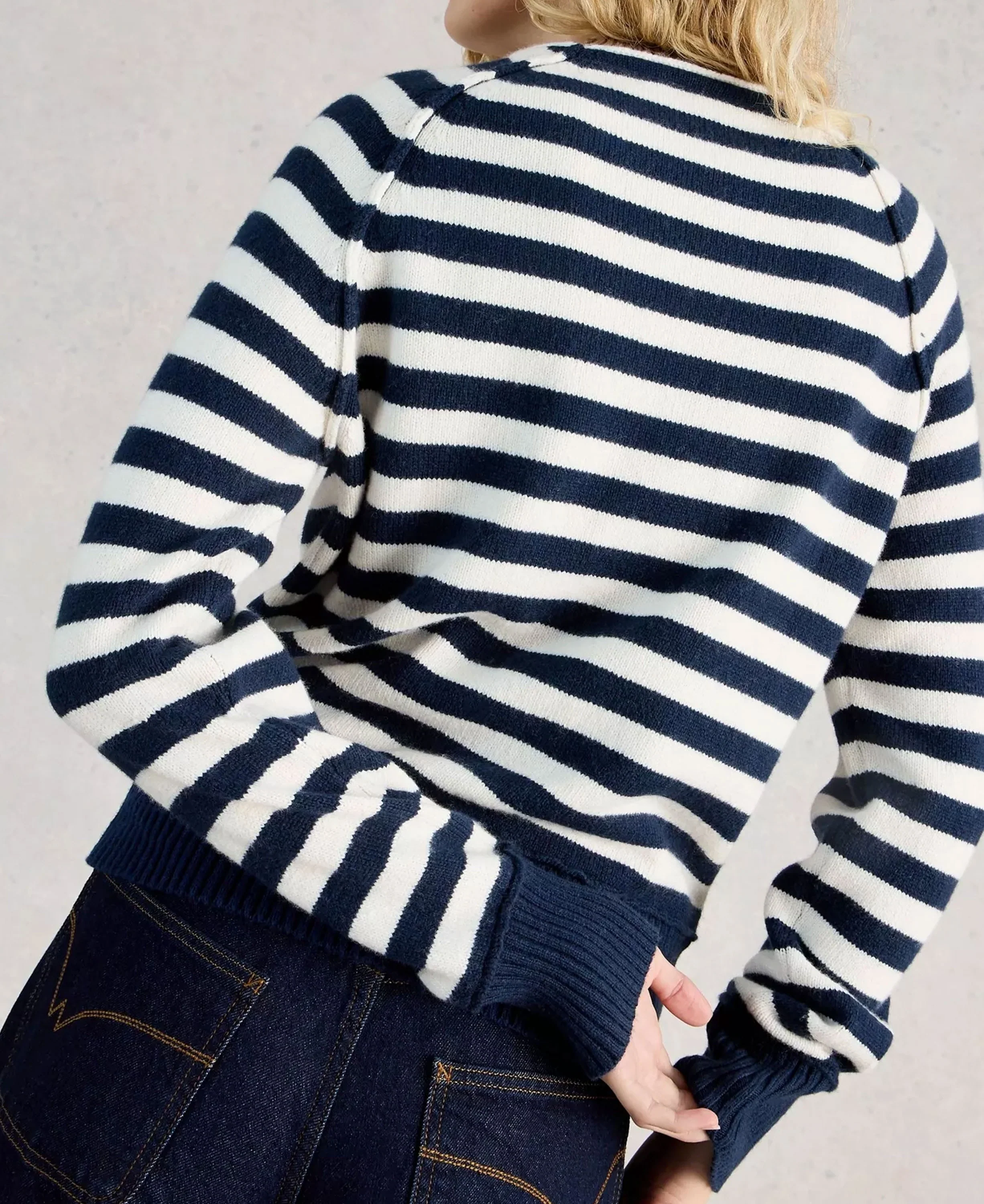 Britney Stripe Jumper - Navy Multi - Image 3