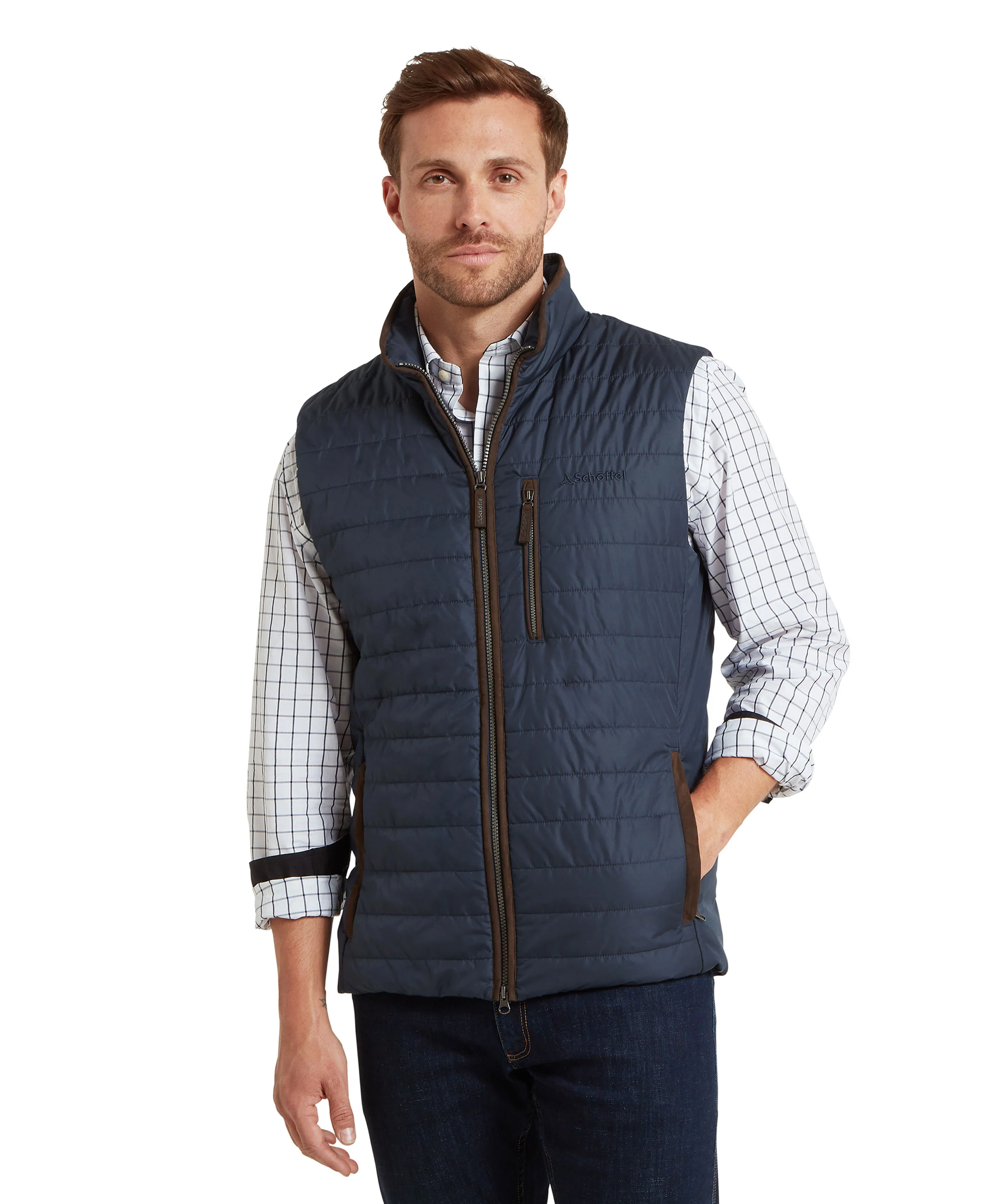 Brora Quilted Gilet - Navy - Image 2
