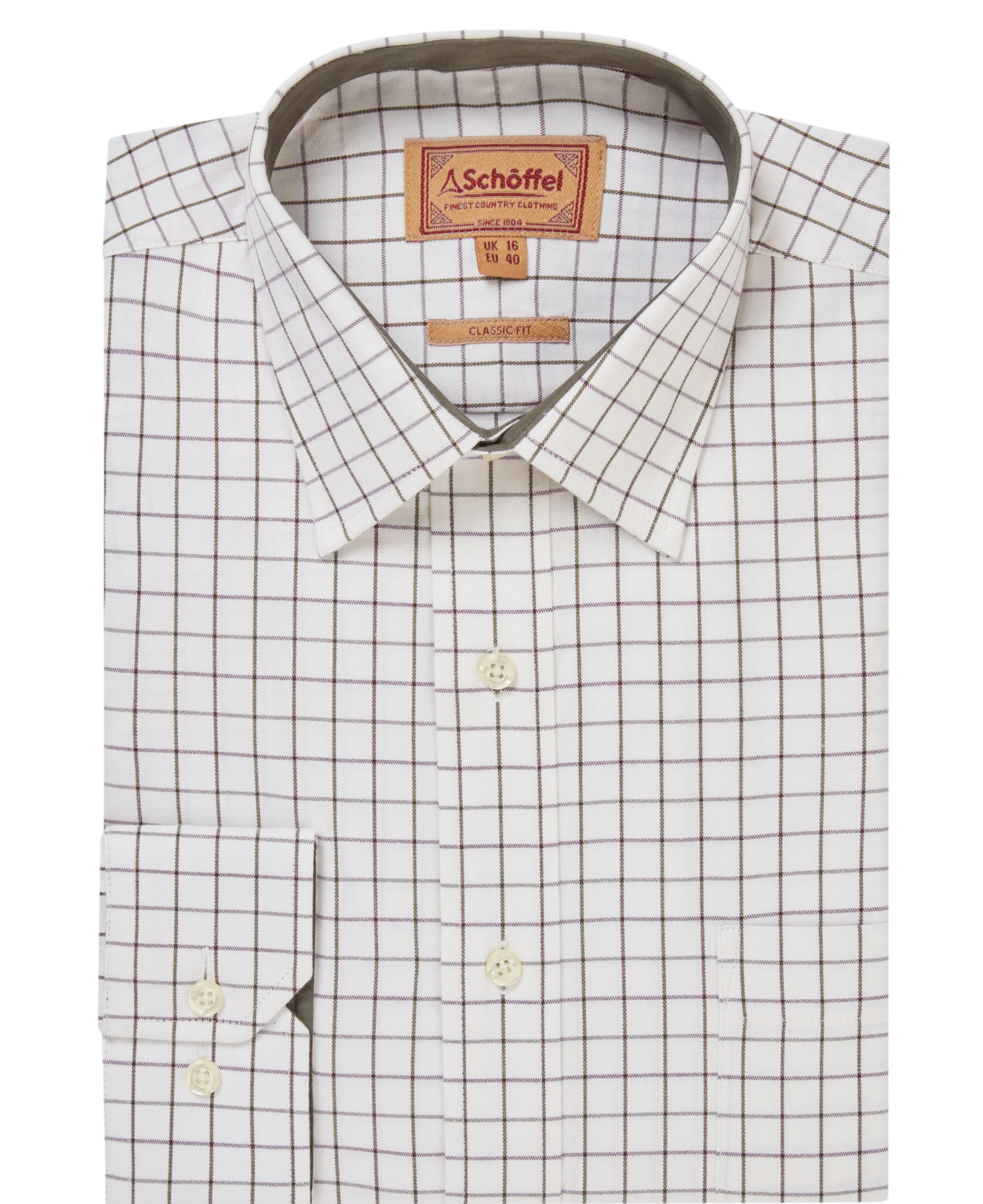 Burnham Tattersall Classic Shirt - Dark Olive Tattersall