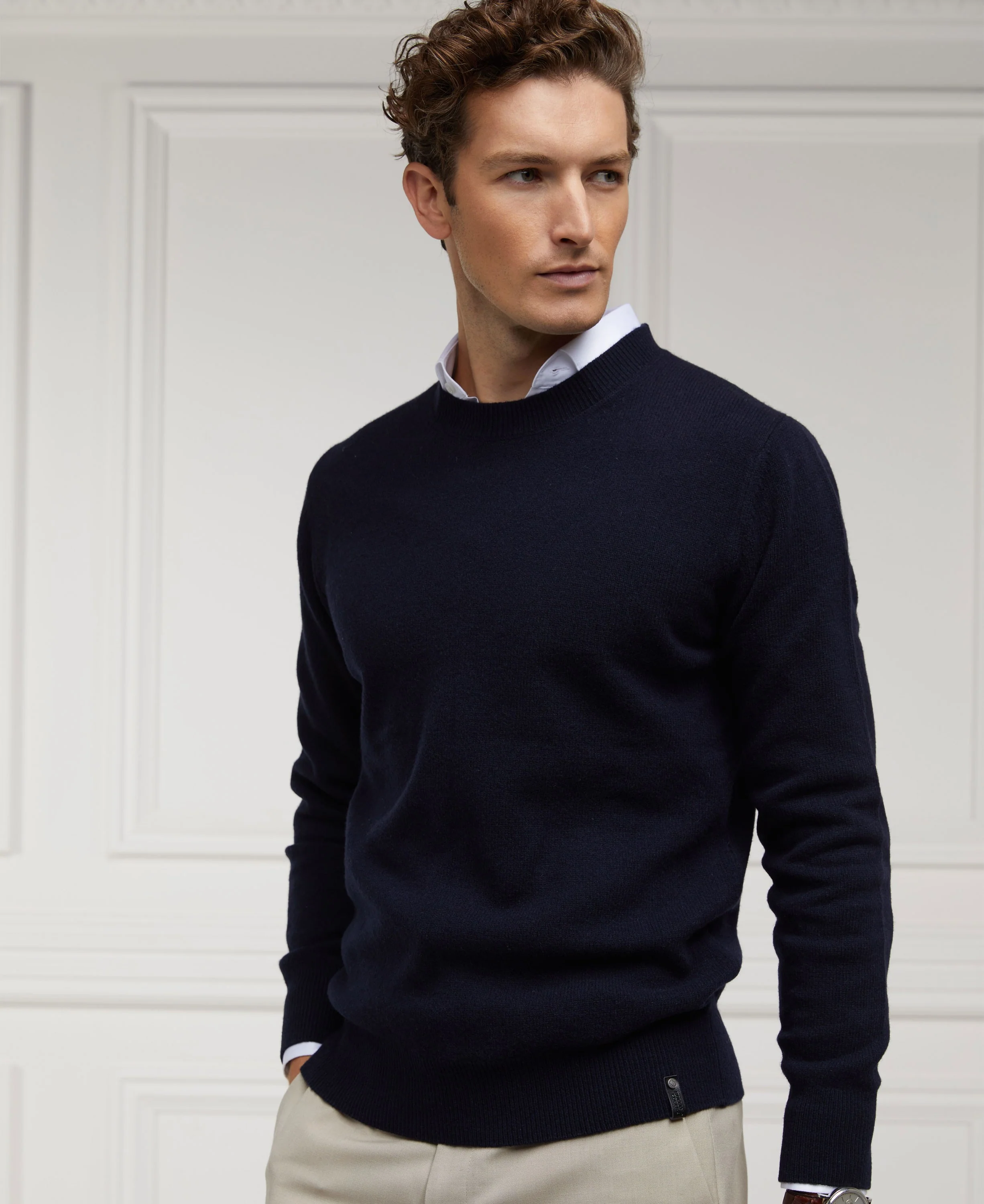Byron Crew Neck Knit - Navy - Image 4