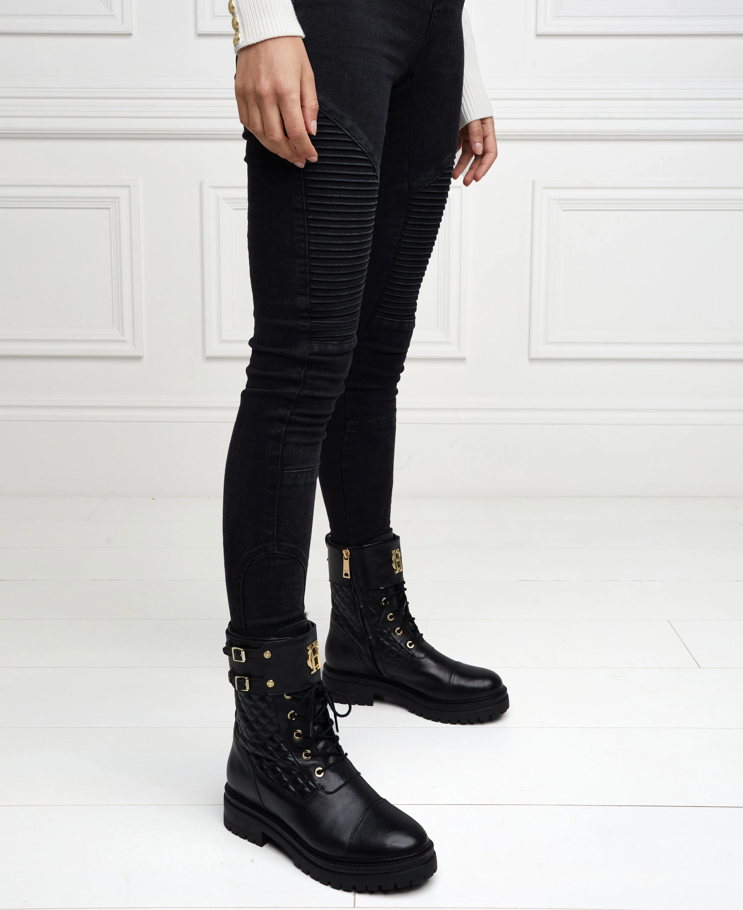 Camden Biker Boots - Black - Image 7