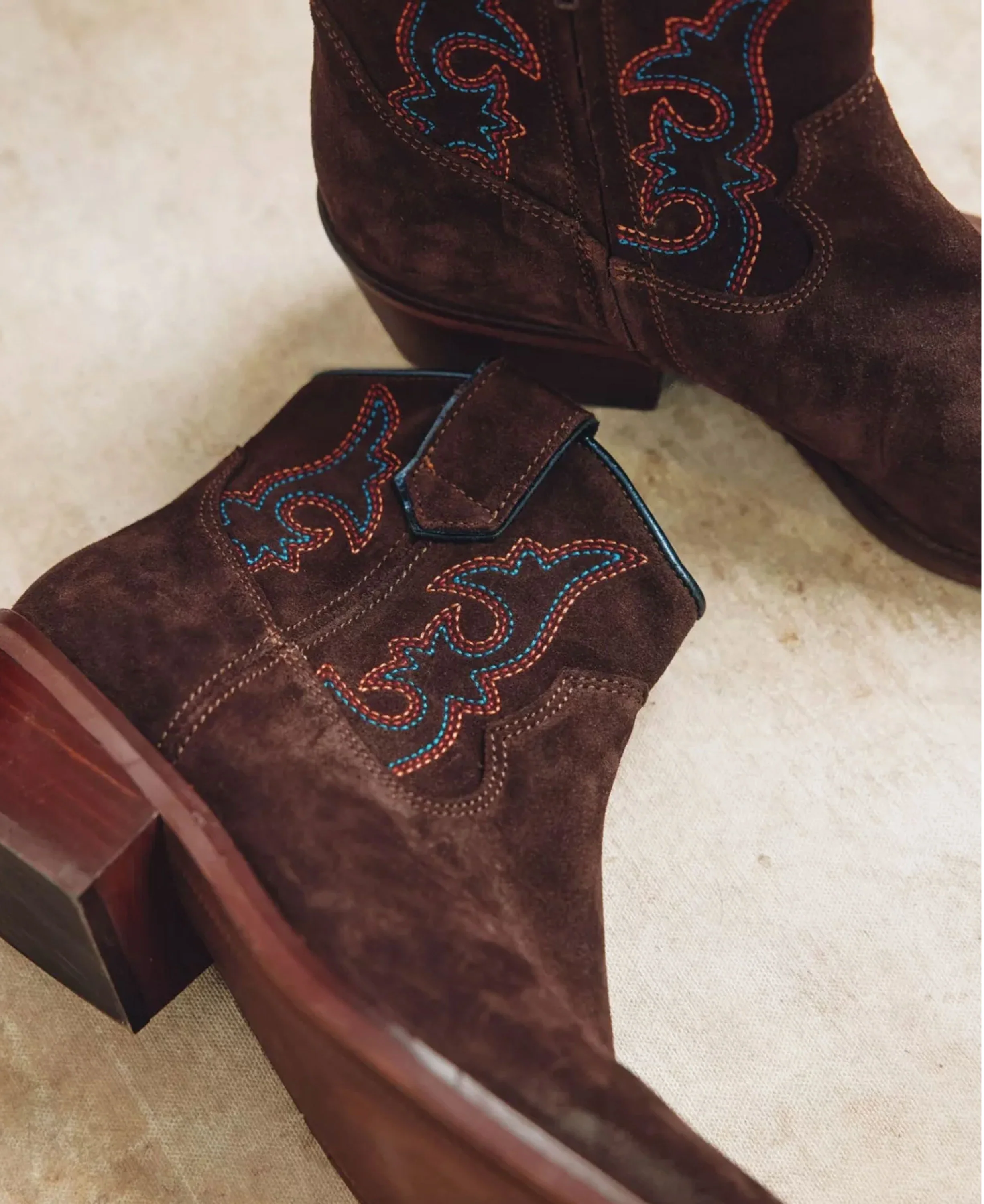 Cassidy Suede Embroidered Boot - Bitter Chocolate - Image 2