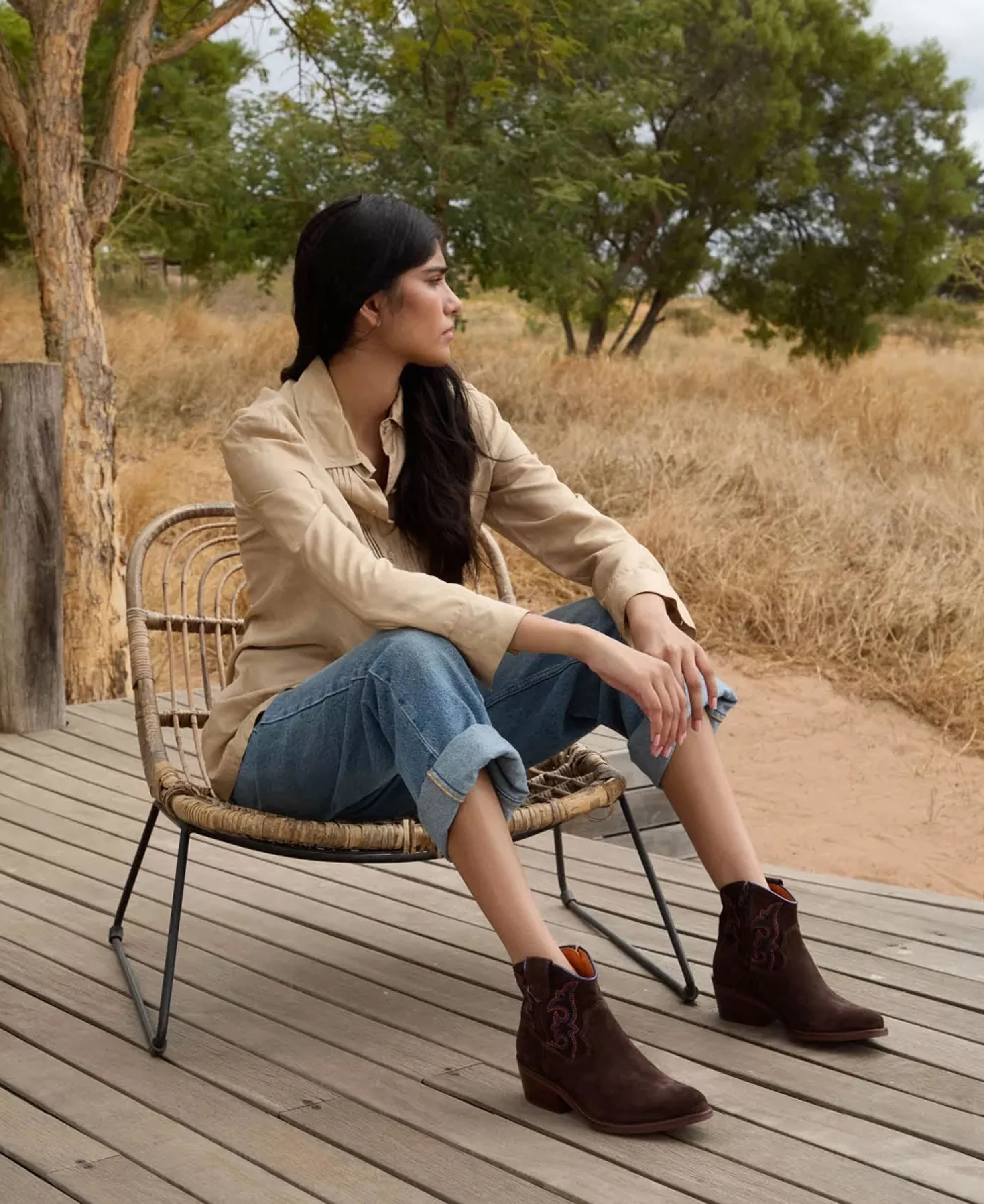 Cassidy Suede Embroidered Boot - Bitter Chocolate - Image 6