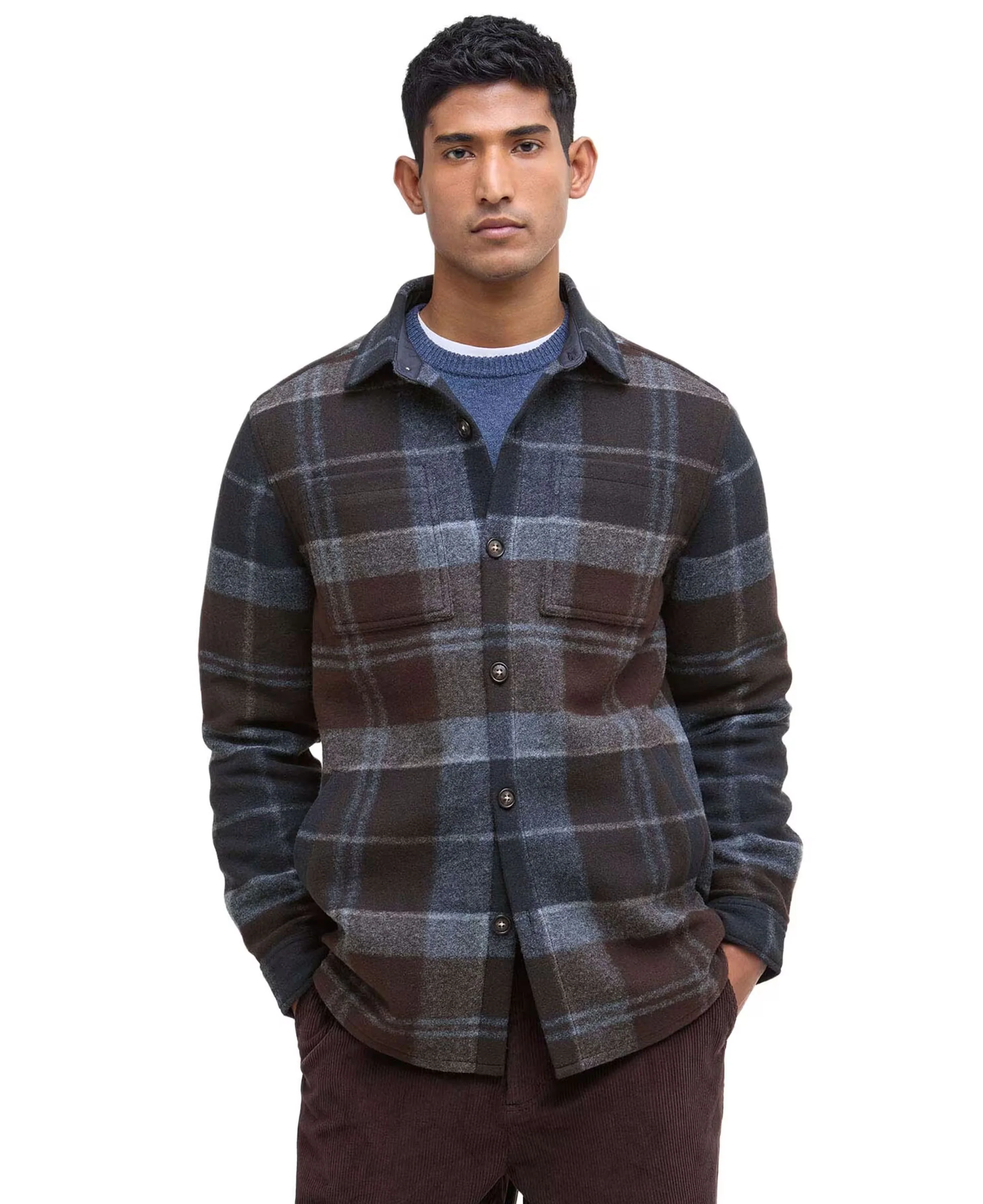 Chapter Tailored Check Overshirt - Midnight Oak Tartan - Image 2