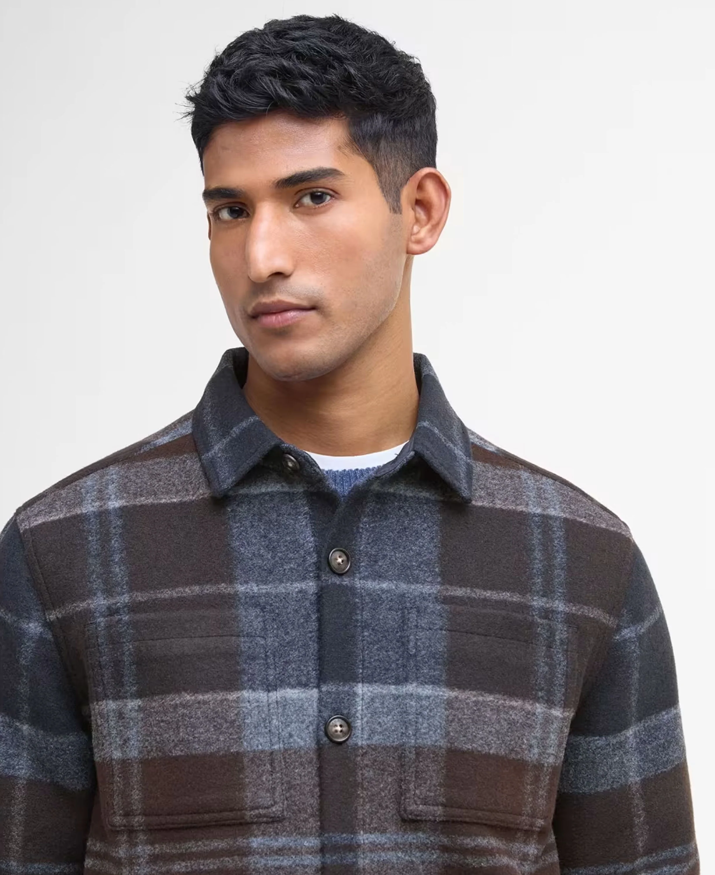 Chapter Tailored Check Overshirt - Midnight Oak Tartan - Image 4