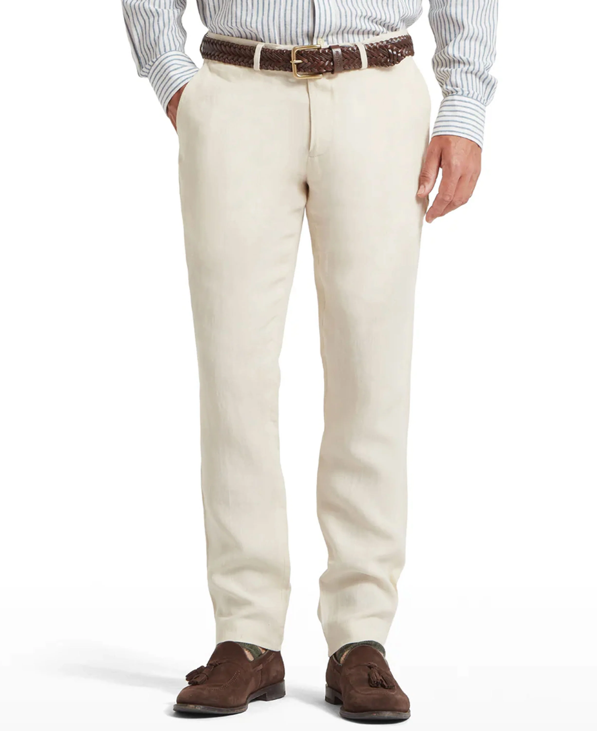Chilham Linen Trouser - Oat - Image 2