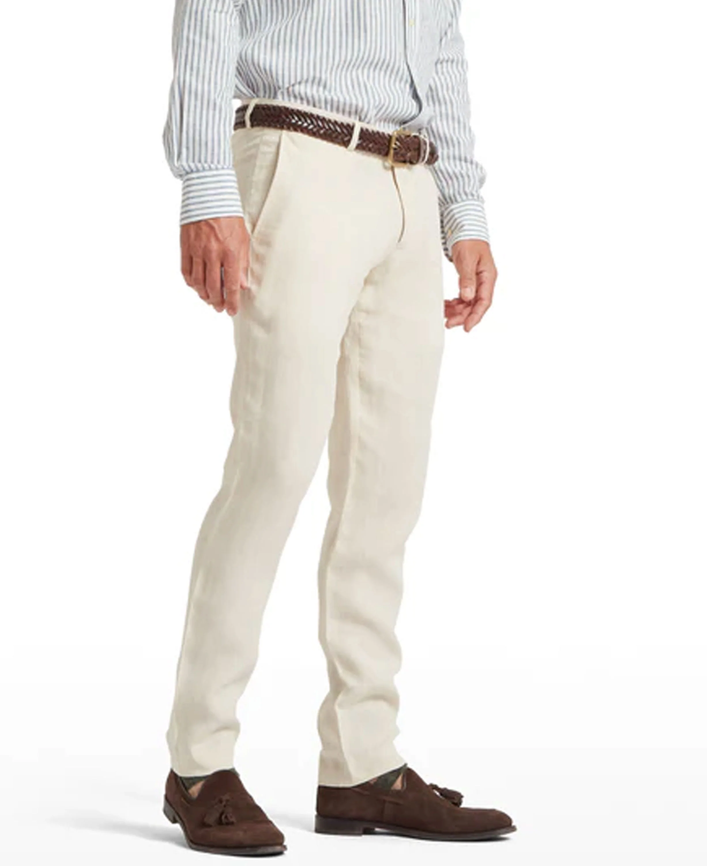 Chilham Linen Trouser - Oat - Image 3