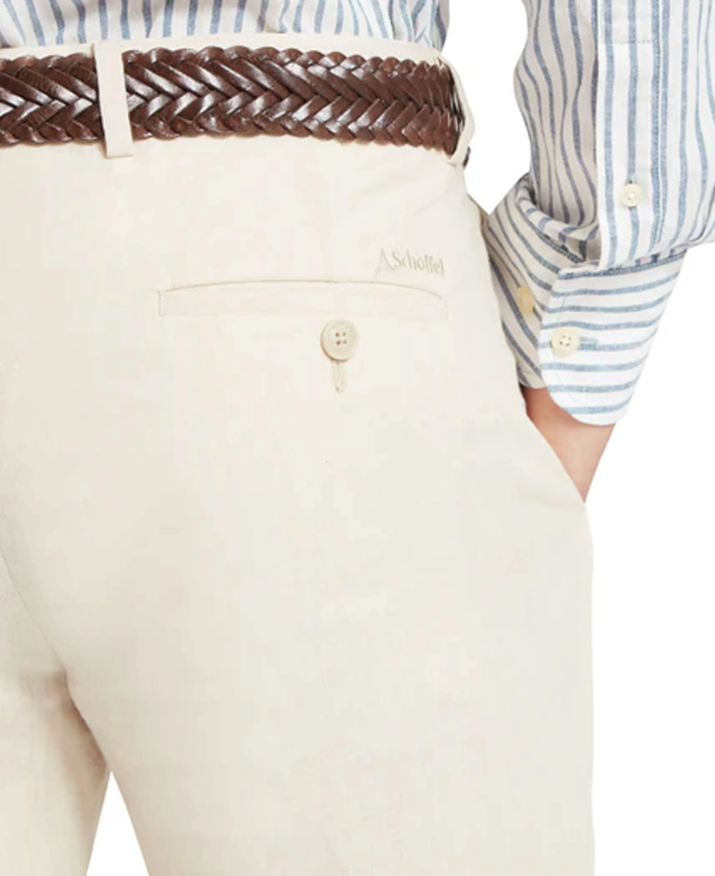 Chilham Linen Trouser - Oat - Image 5