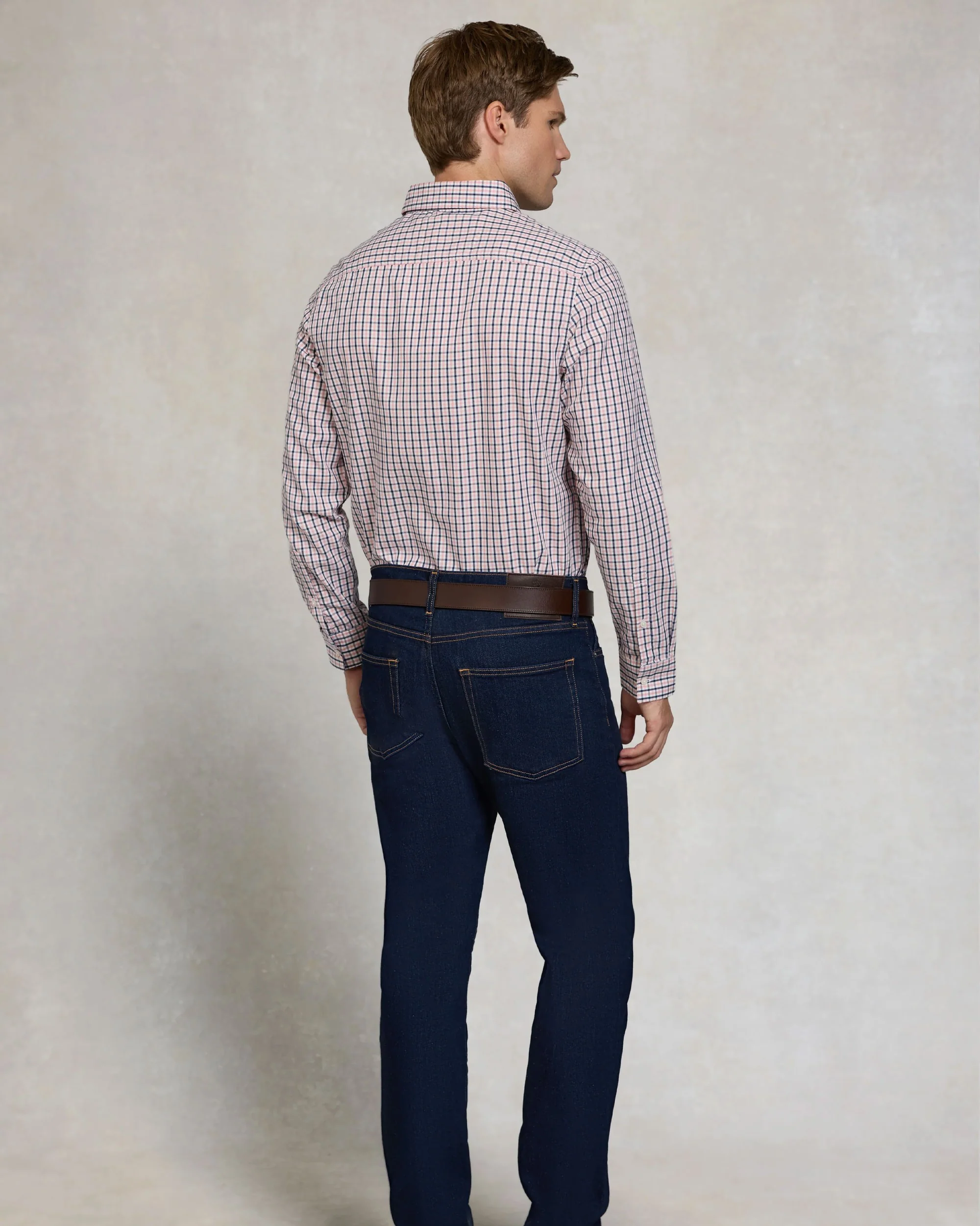 Classic Woven Button Down Shirt - Cotswold Pink Check - Image 5