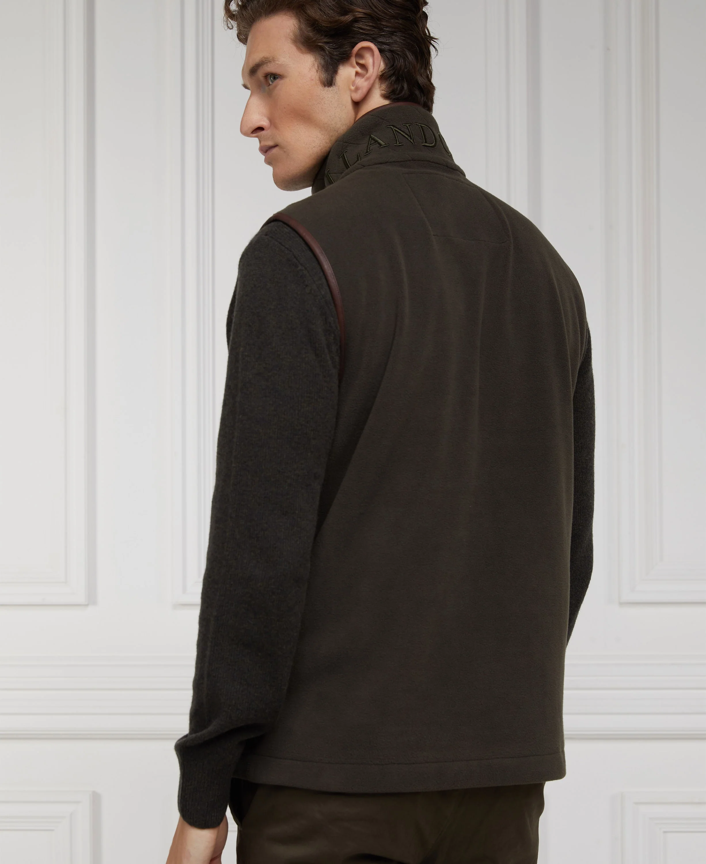 Men's Country Fleece Gilet - Khaki - Image 5