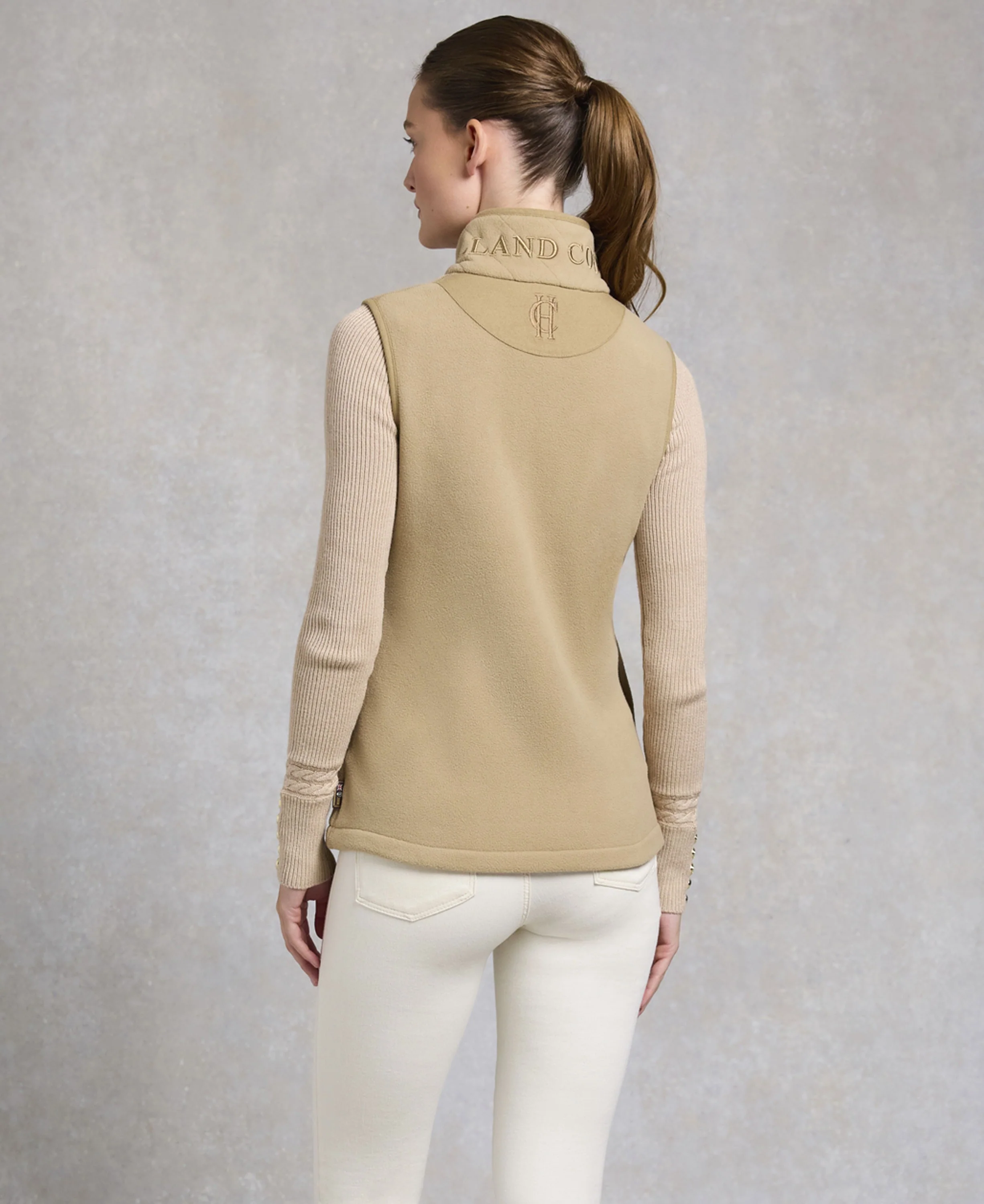 Country Fleece Gilet - Sand - Image 4