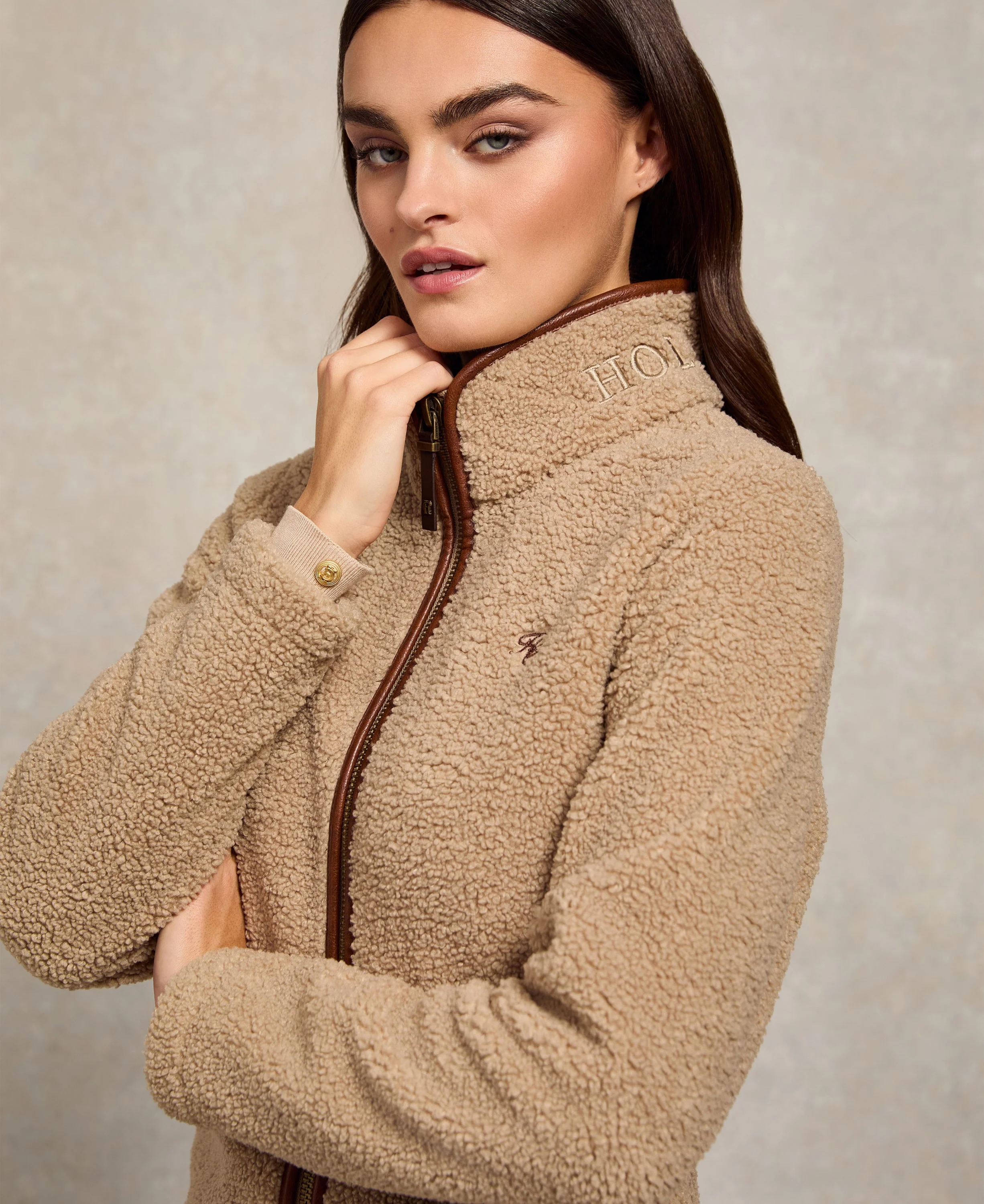 Country Fleece Jacket - Natural Borg - Image 3