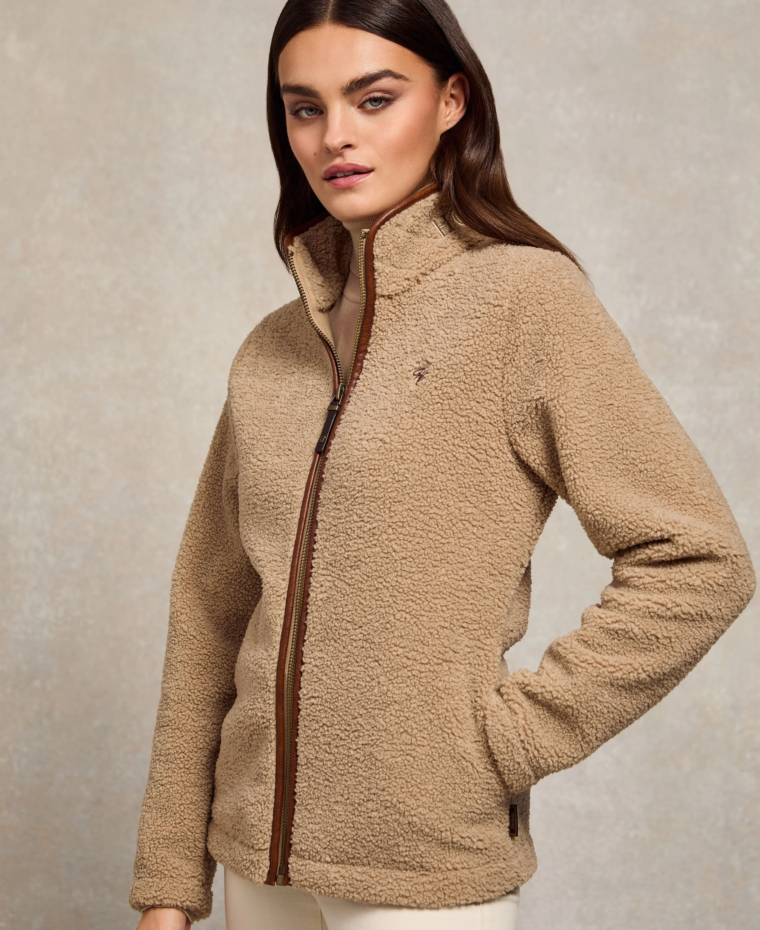 Country Fleece Jacket - Natural Borg - Image 4