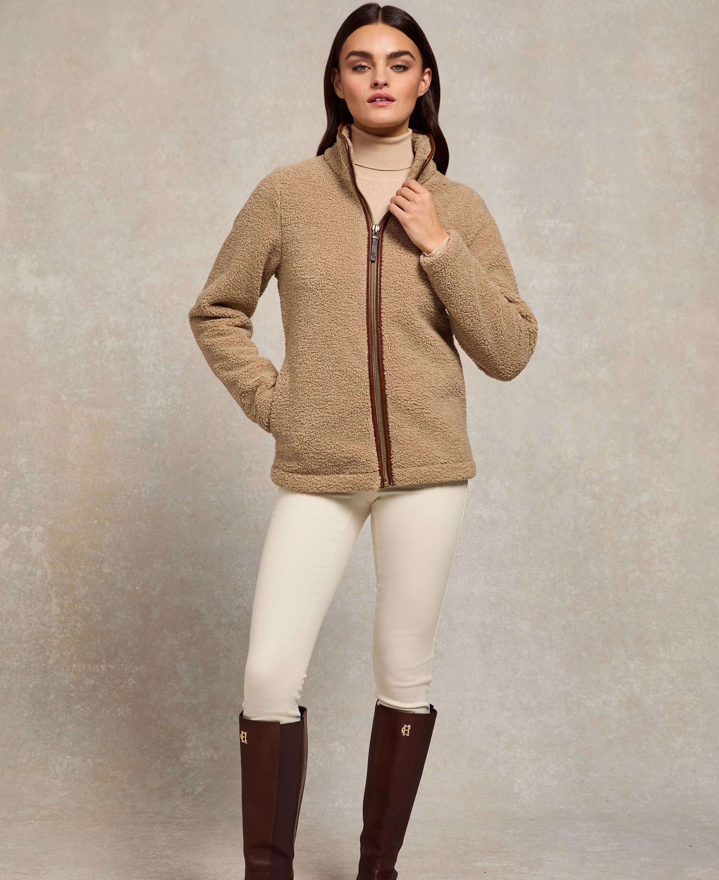 Country Fleece Jacket - Natural Borg - Image 5