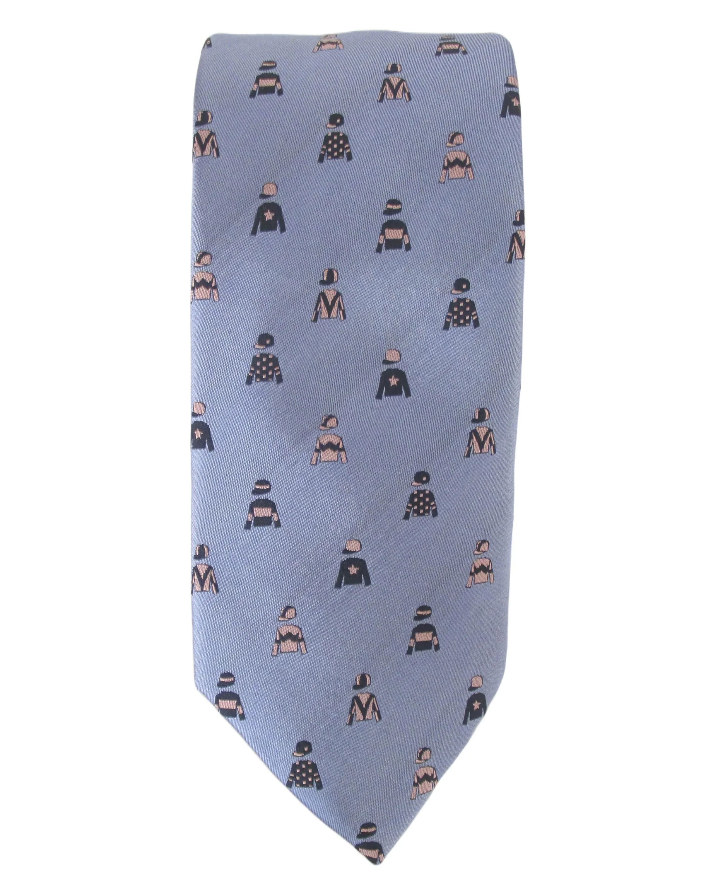 Country Silk Tie - Sky Blue Jockey Silks - Image 2