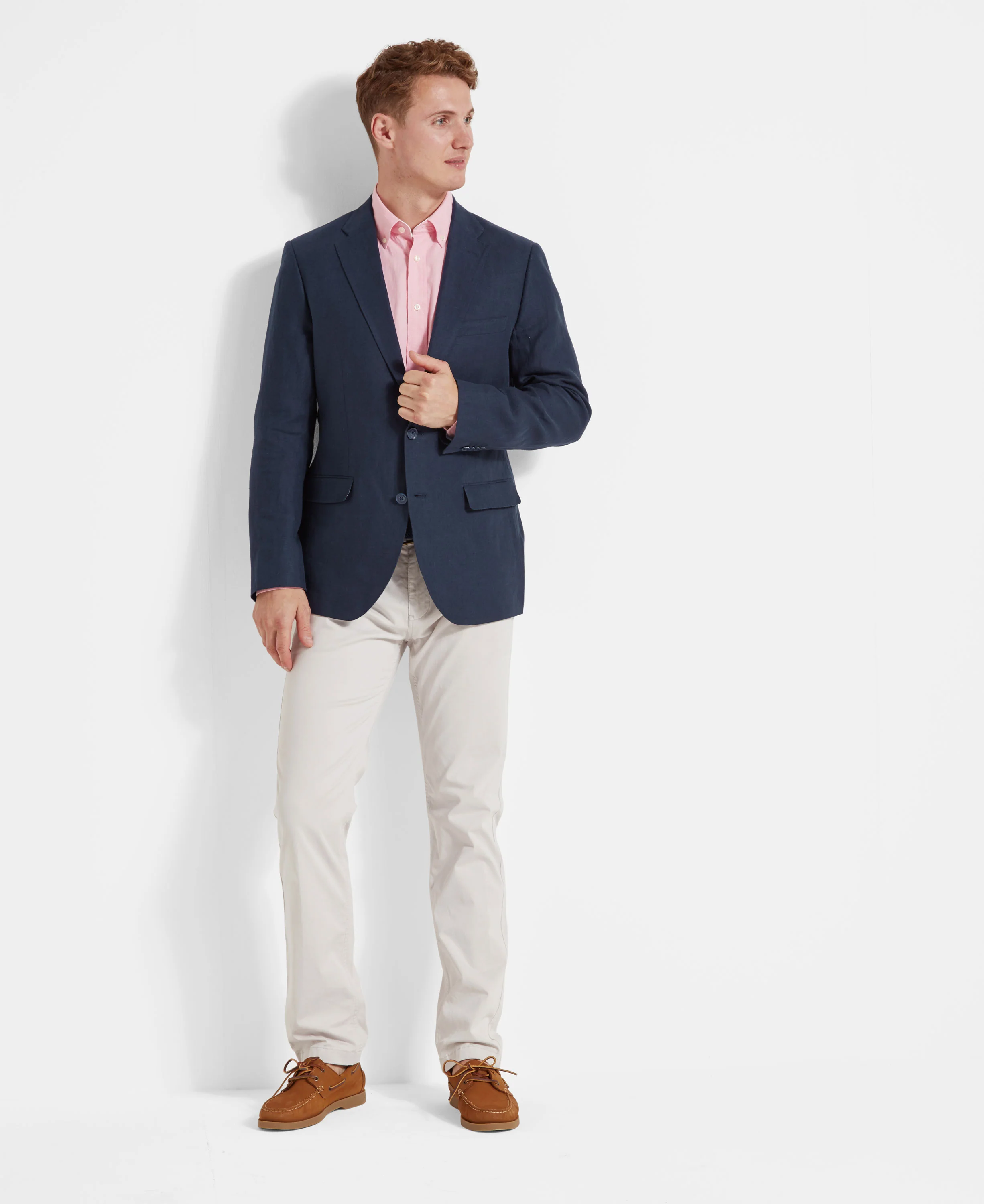 Cowes Linen Jacket - Navy - Image 2