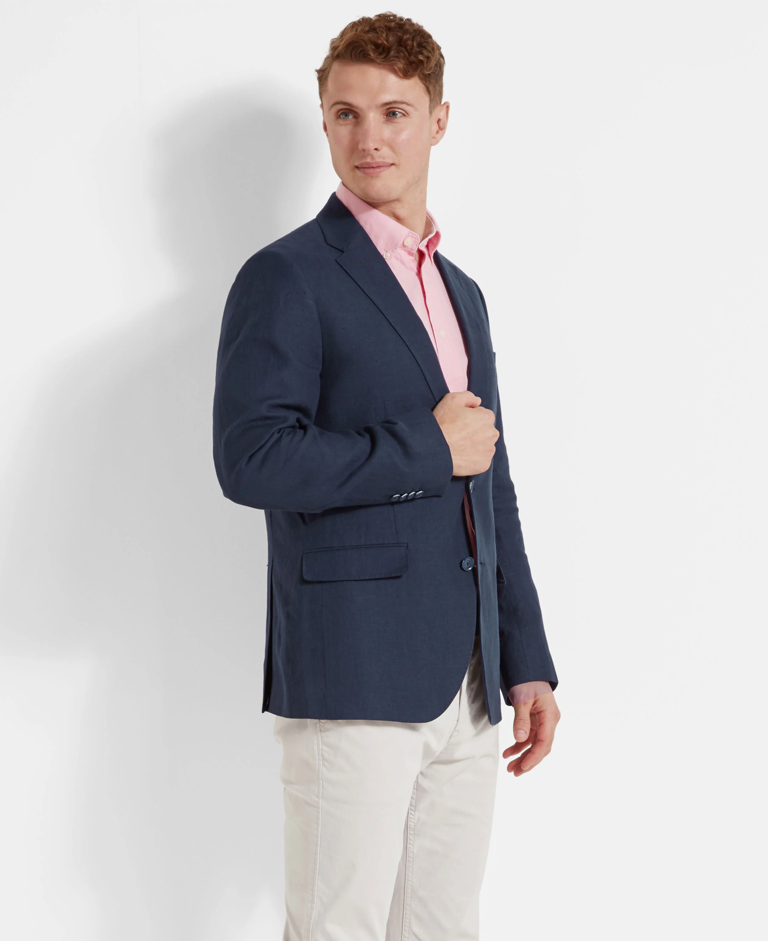 Cowes Linen Jacket - Navy - Image 3