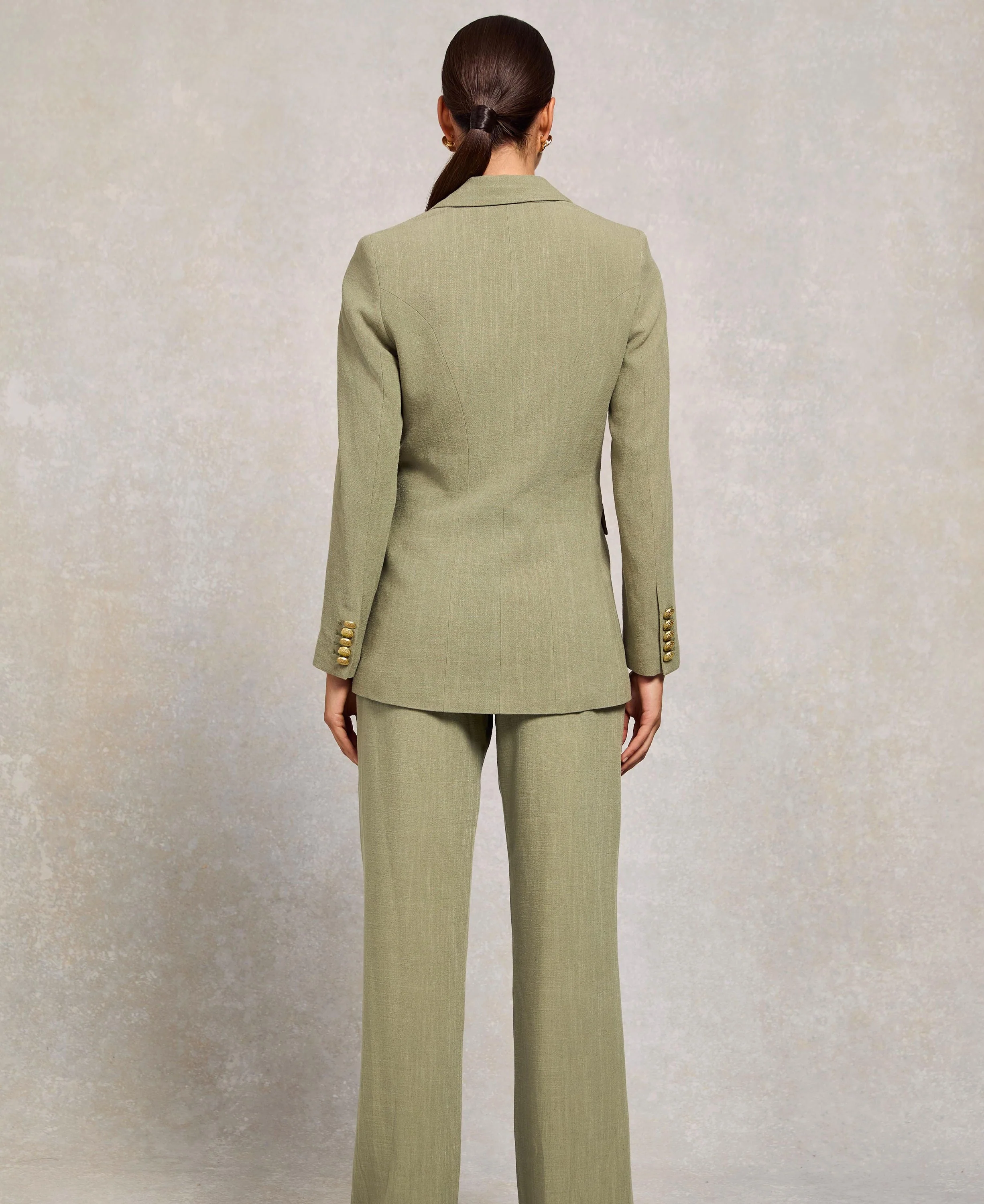 Double Breasted Blazer - Sage Linen - Image 10