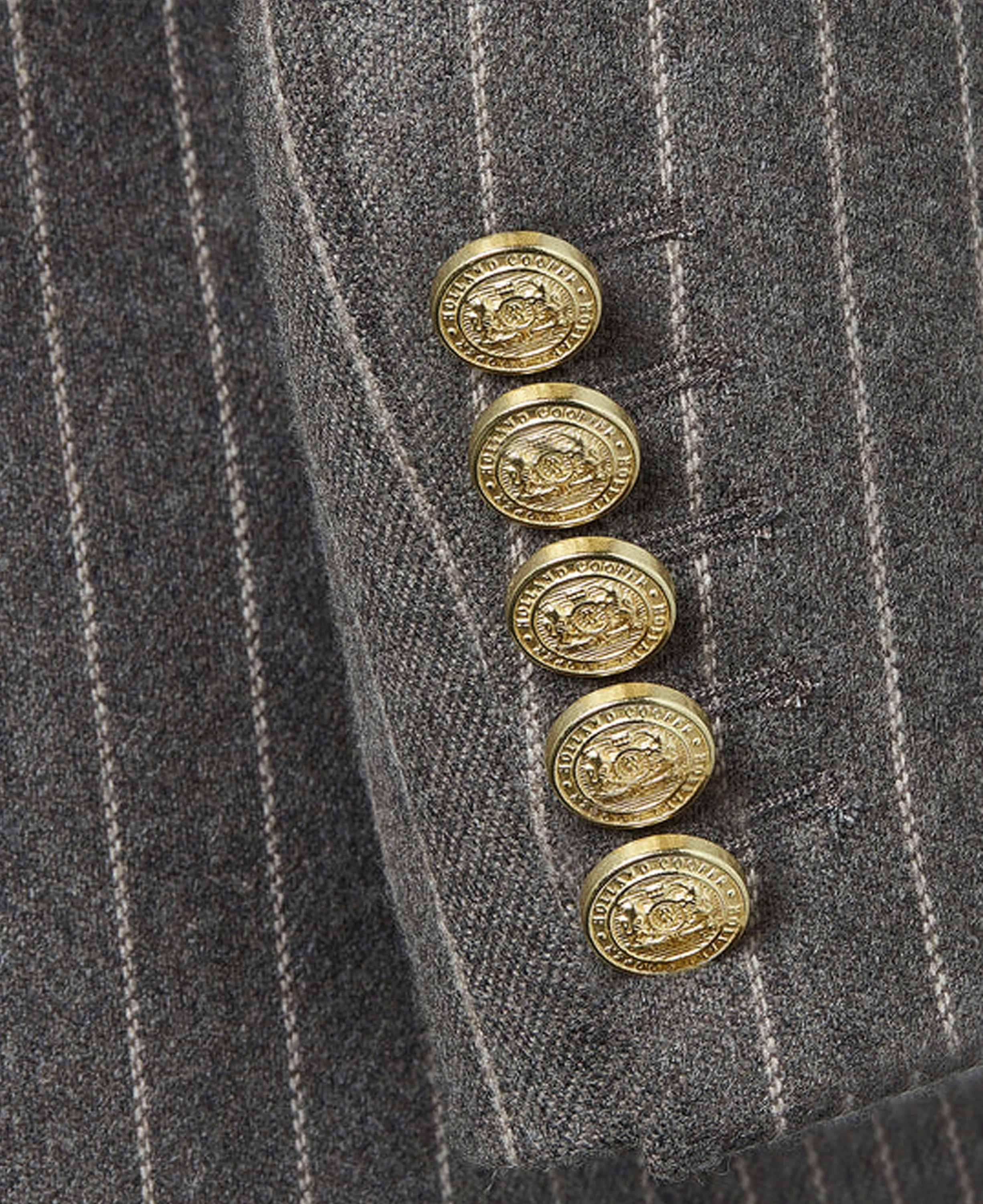 Double Breasted Blazer - Soft Grey Pinstripe - Image 4
