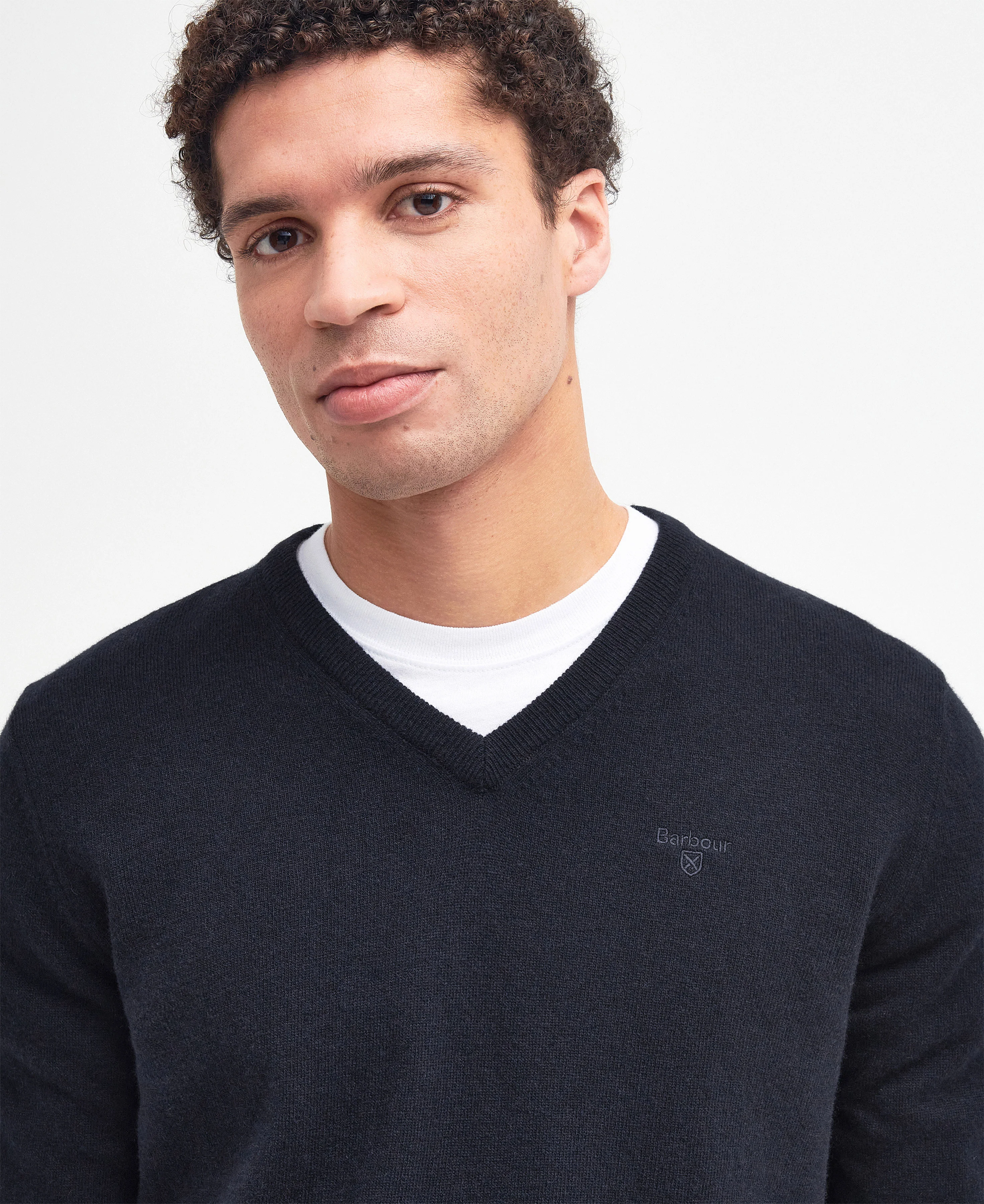 Essential Lambswool V Neck Sweater - Navy - Image 5
