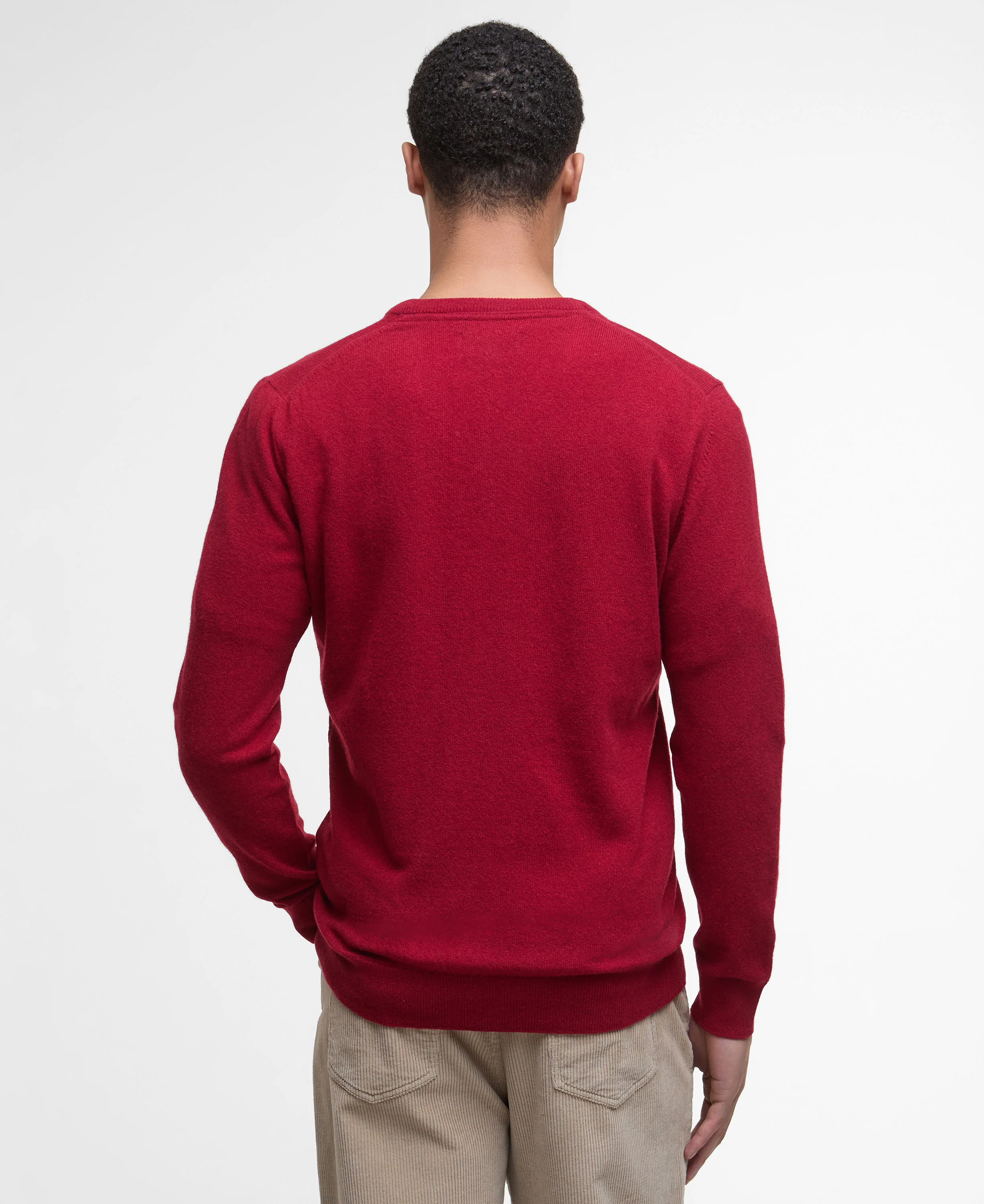 Essential Lambswool V Neck Sweater - Red - Image 3