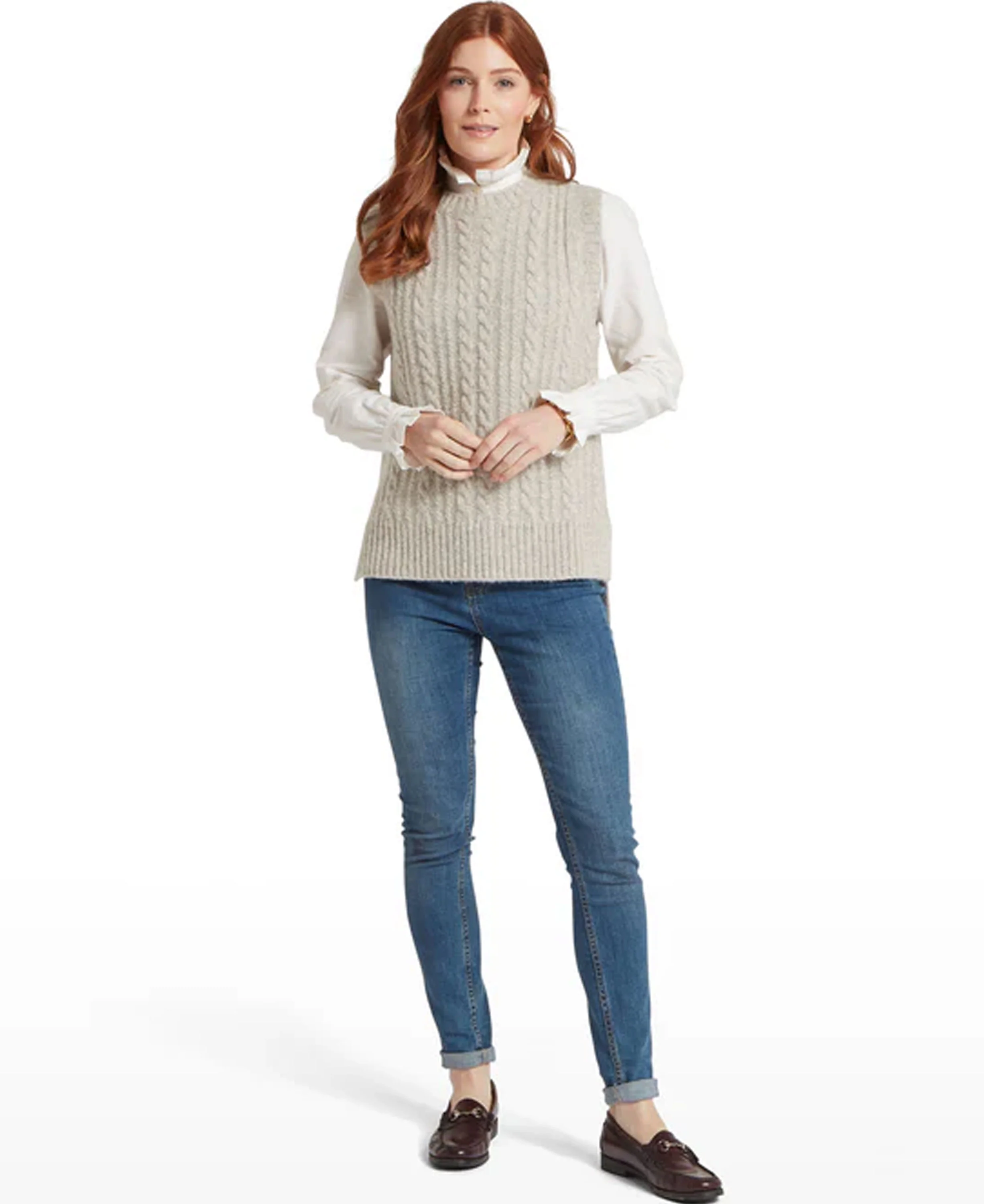 Evie Sleeveless Jumper - Cobblestone - Image 4