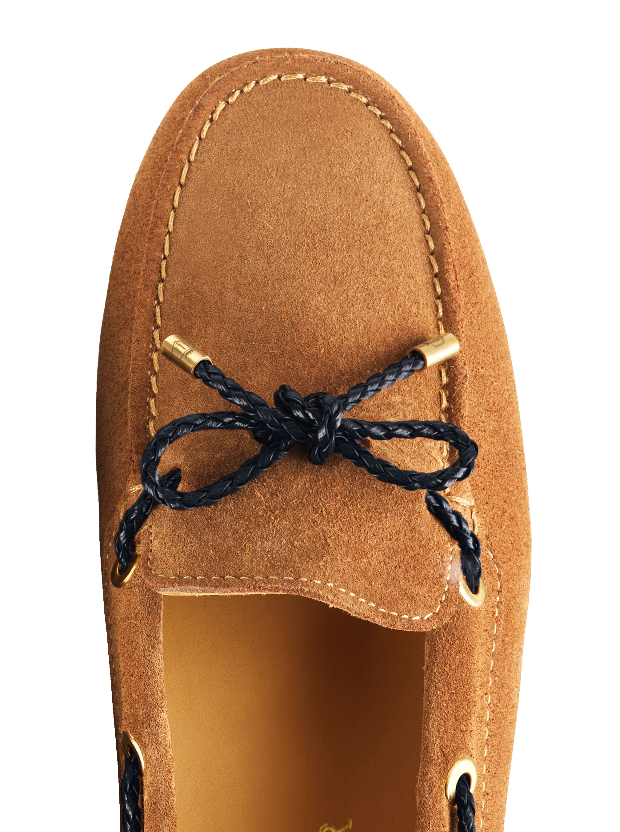 Henley Suede Driving Shoe - Tan/Navy - Image 5