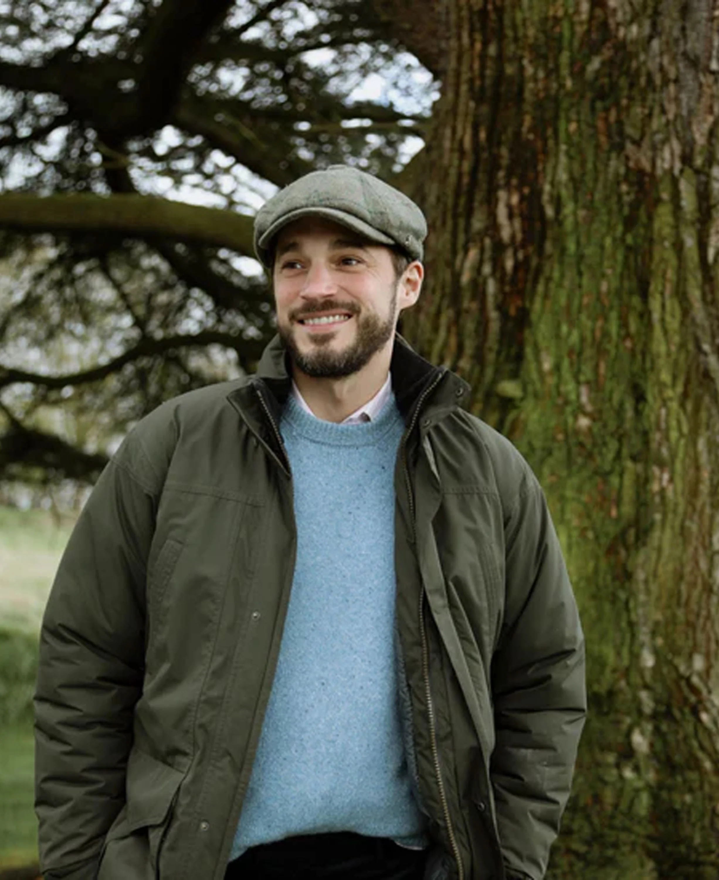 Felsham Tweed Baker Boy Cap - Green - Image 2