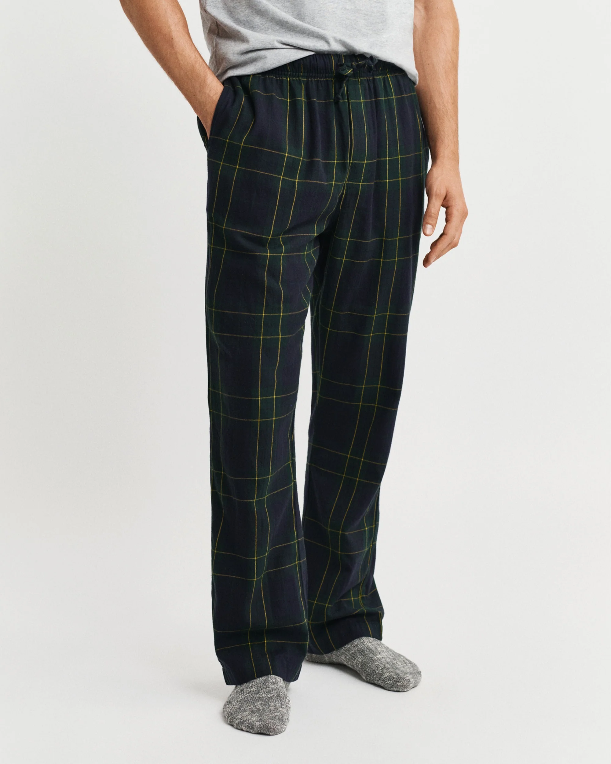 Flannel Check Pants - Forest Green - Image 2