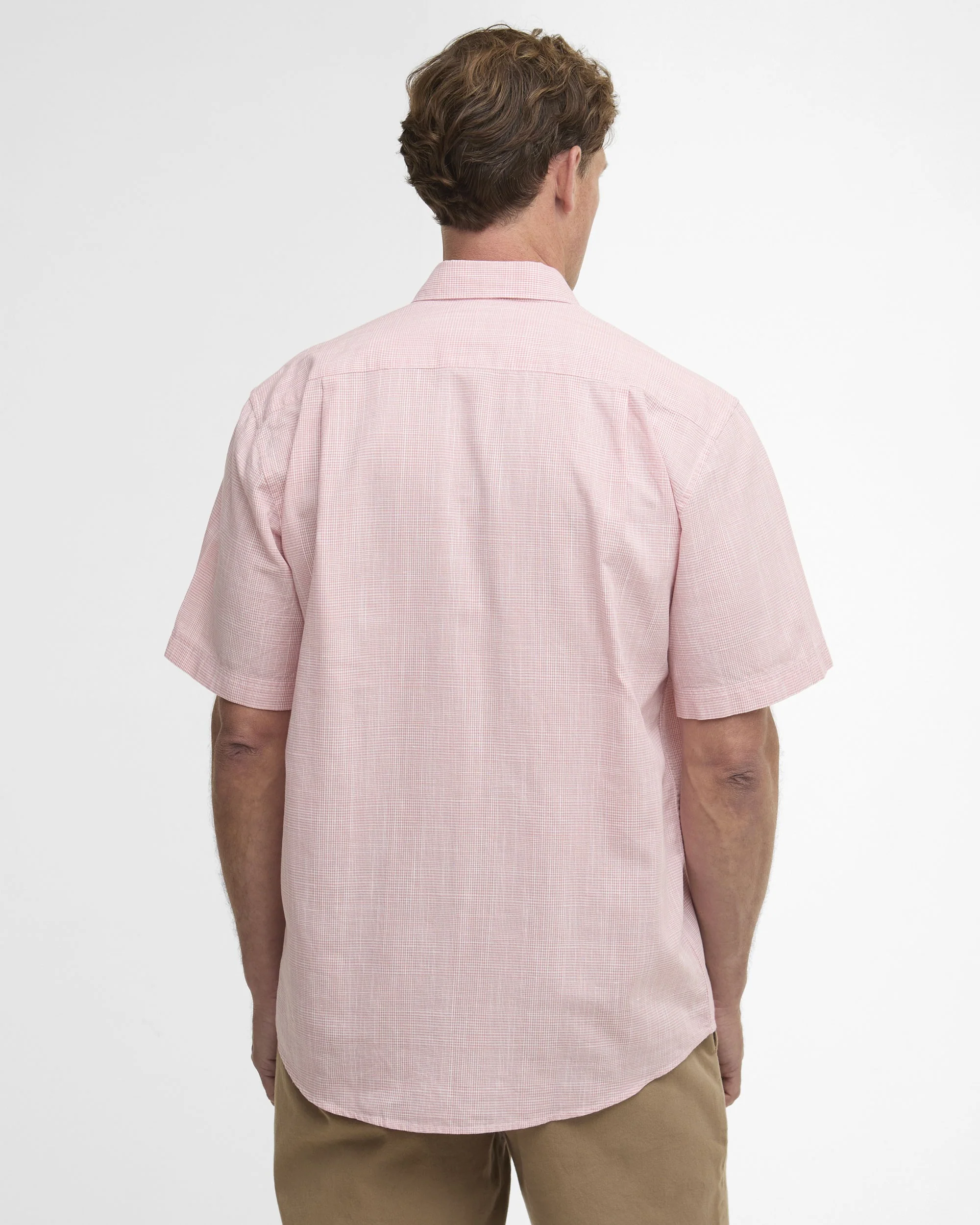 Fleming Linen Blend Regular S/S Shirt - Pink - Image 3