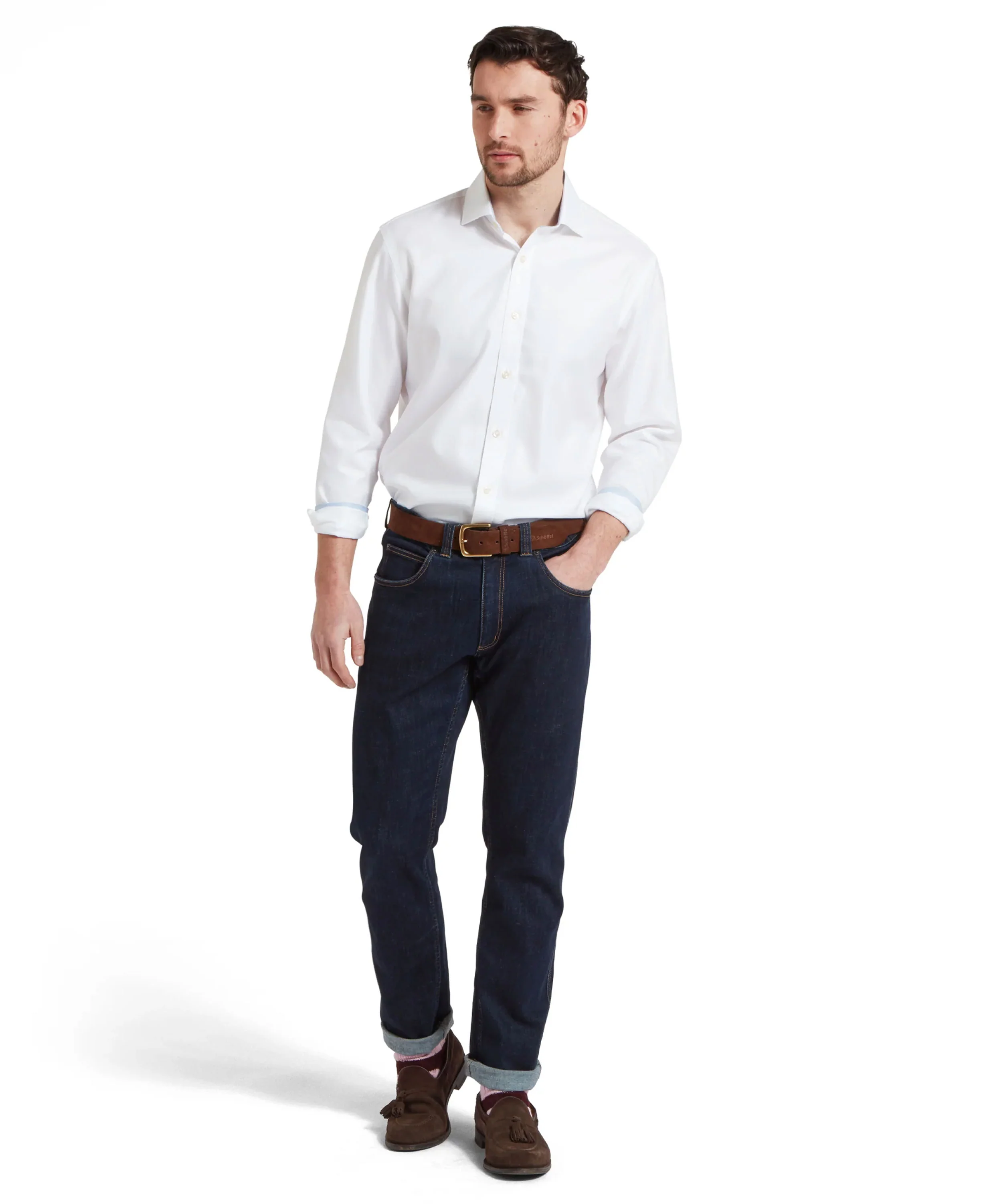 Greenwich Tailored Shirt - White Diagonal - Image 5