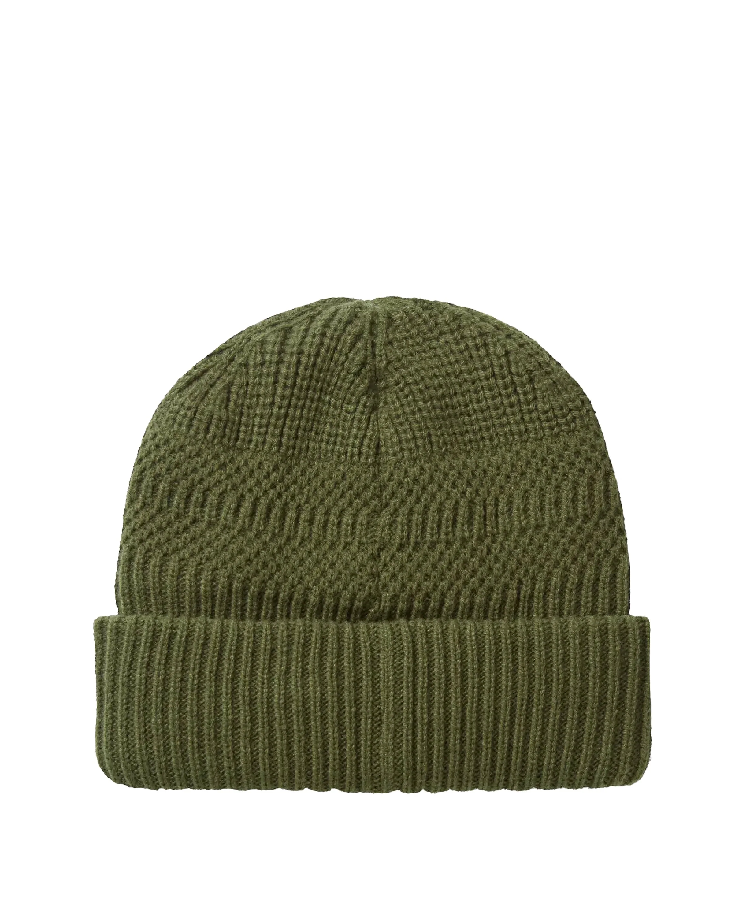 Gressenhall Waterproof Stripe Roll Cuff Beanie - Olive - Image 2