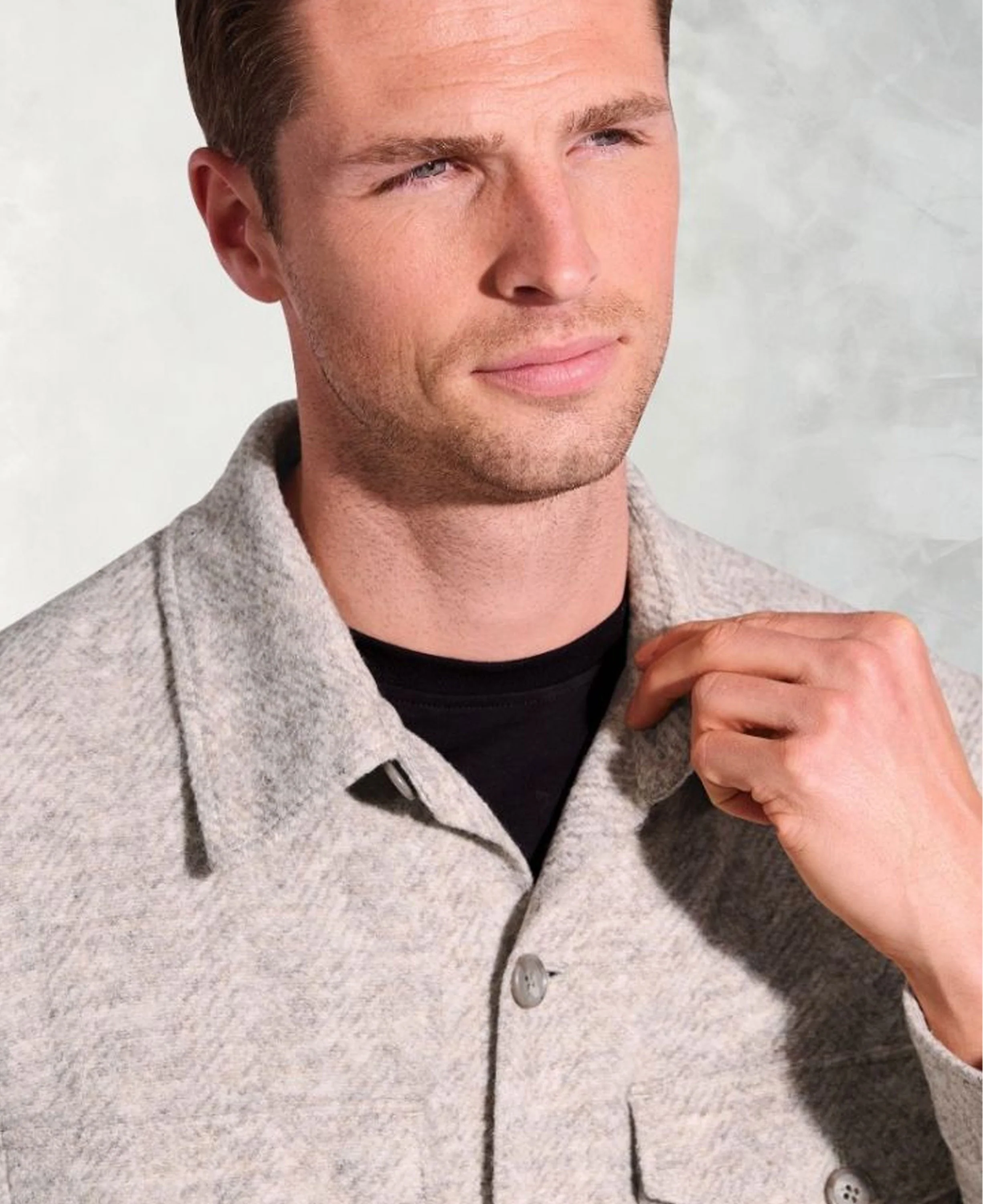 Hemmingway Textured Overshirt - Ecru - Image 2