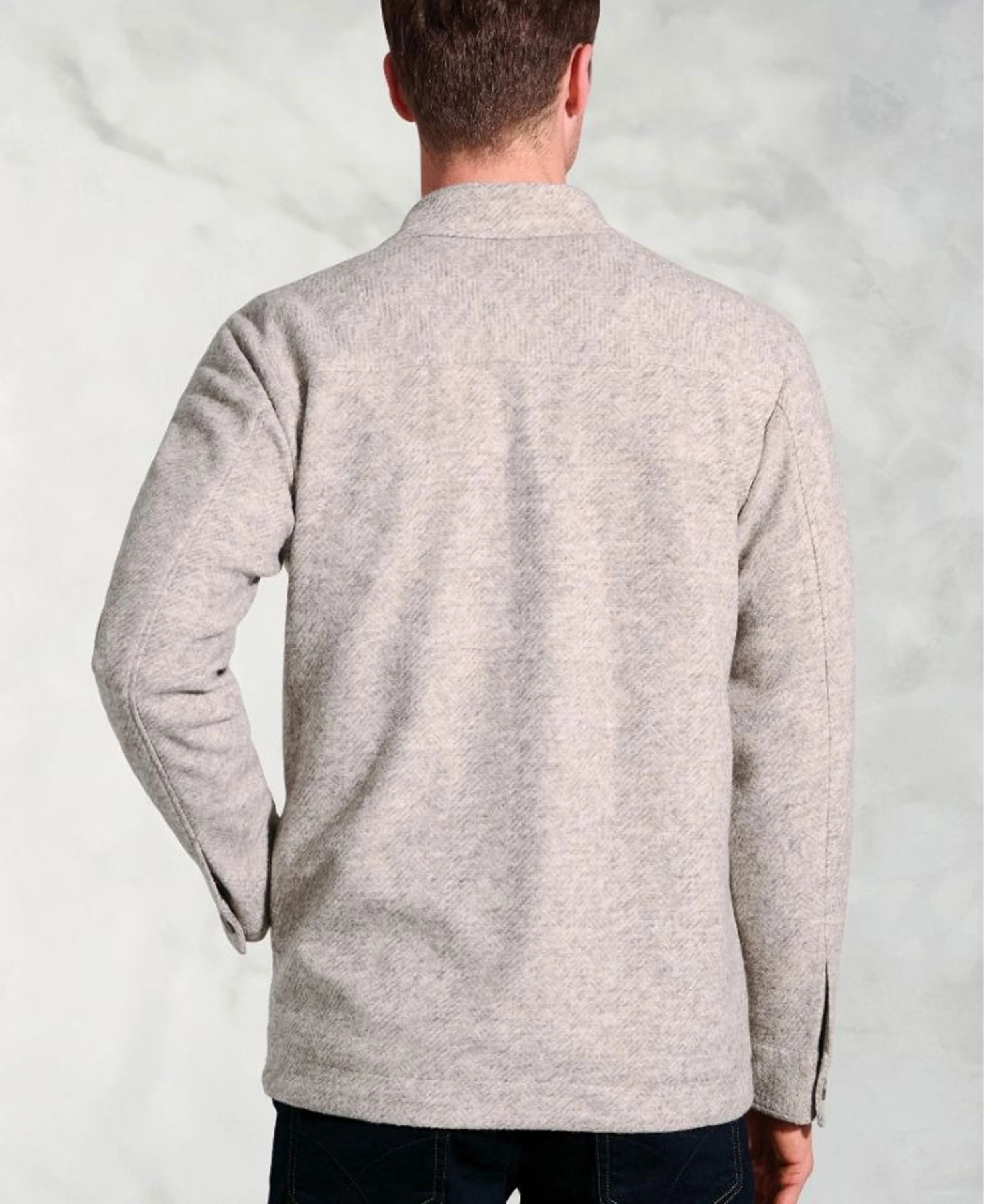 Hemmingway Textured Overshirt - Ecru - Image 3