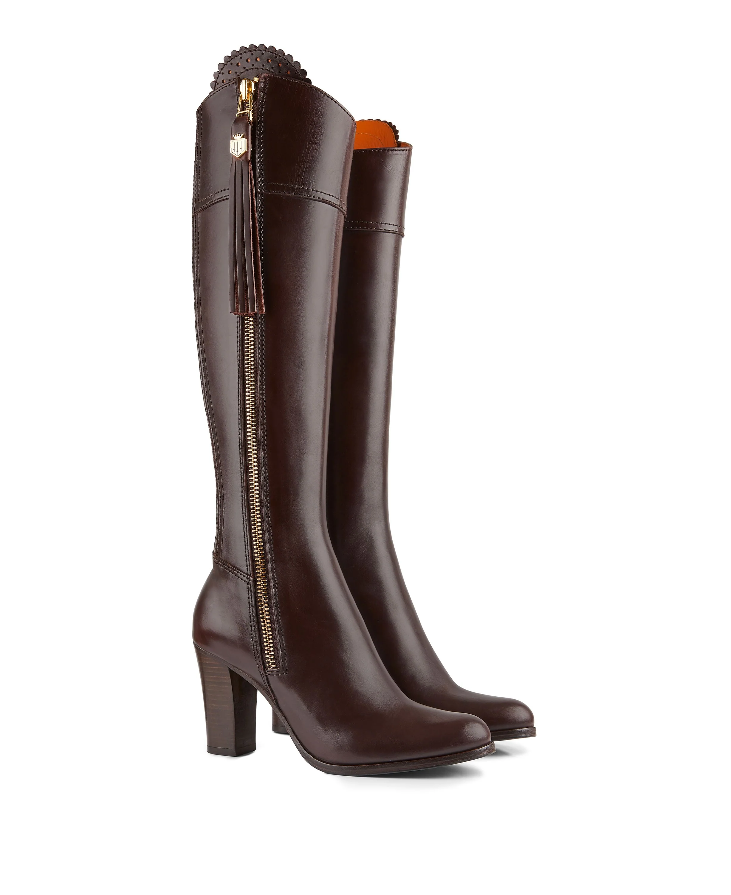 Regina High Heeled Boot - Mahogany Leather - Image 2