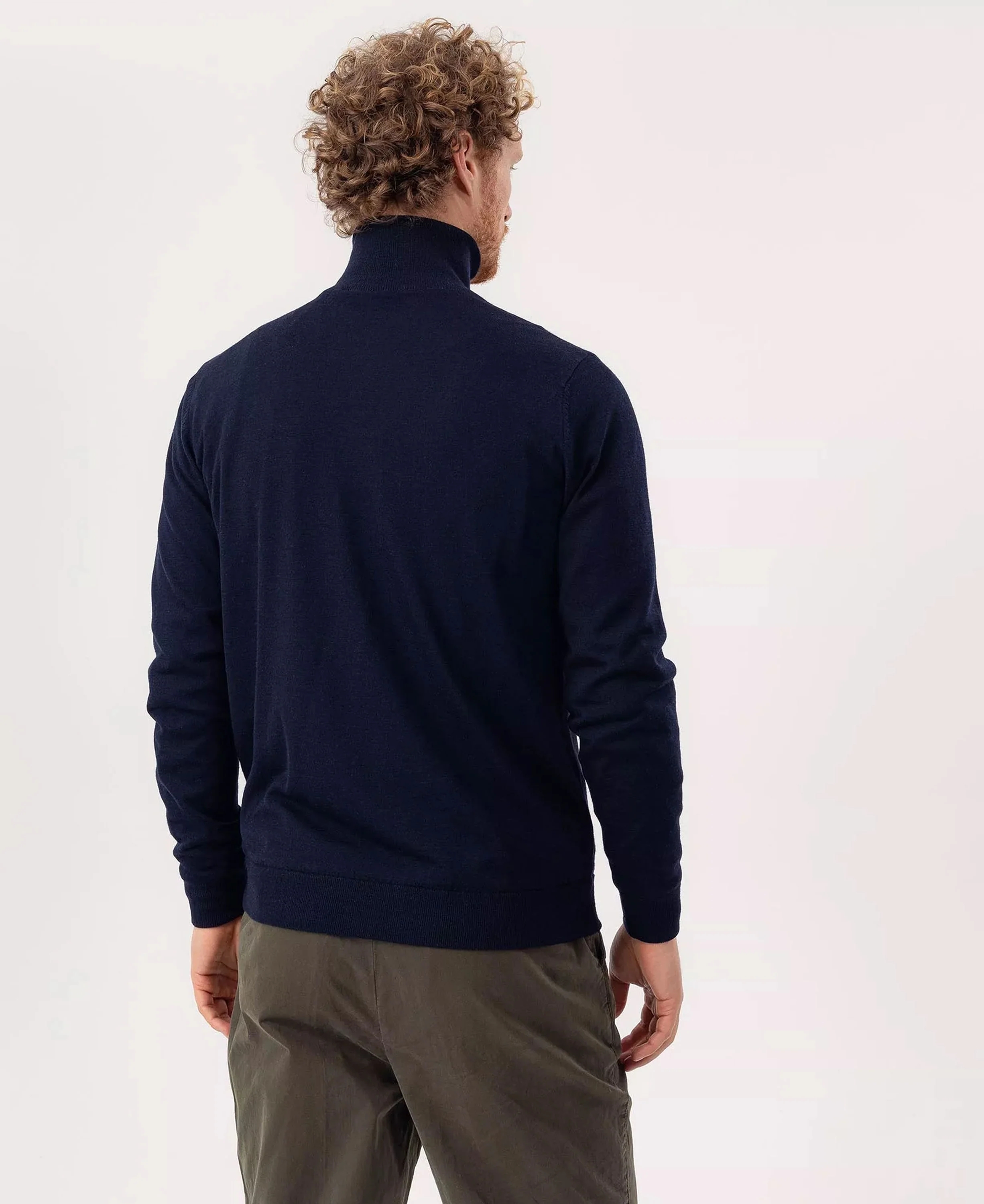 Jesper T-Neck Windproof Sweater - Dark Navy - Image 3