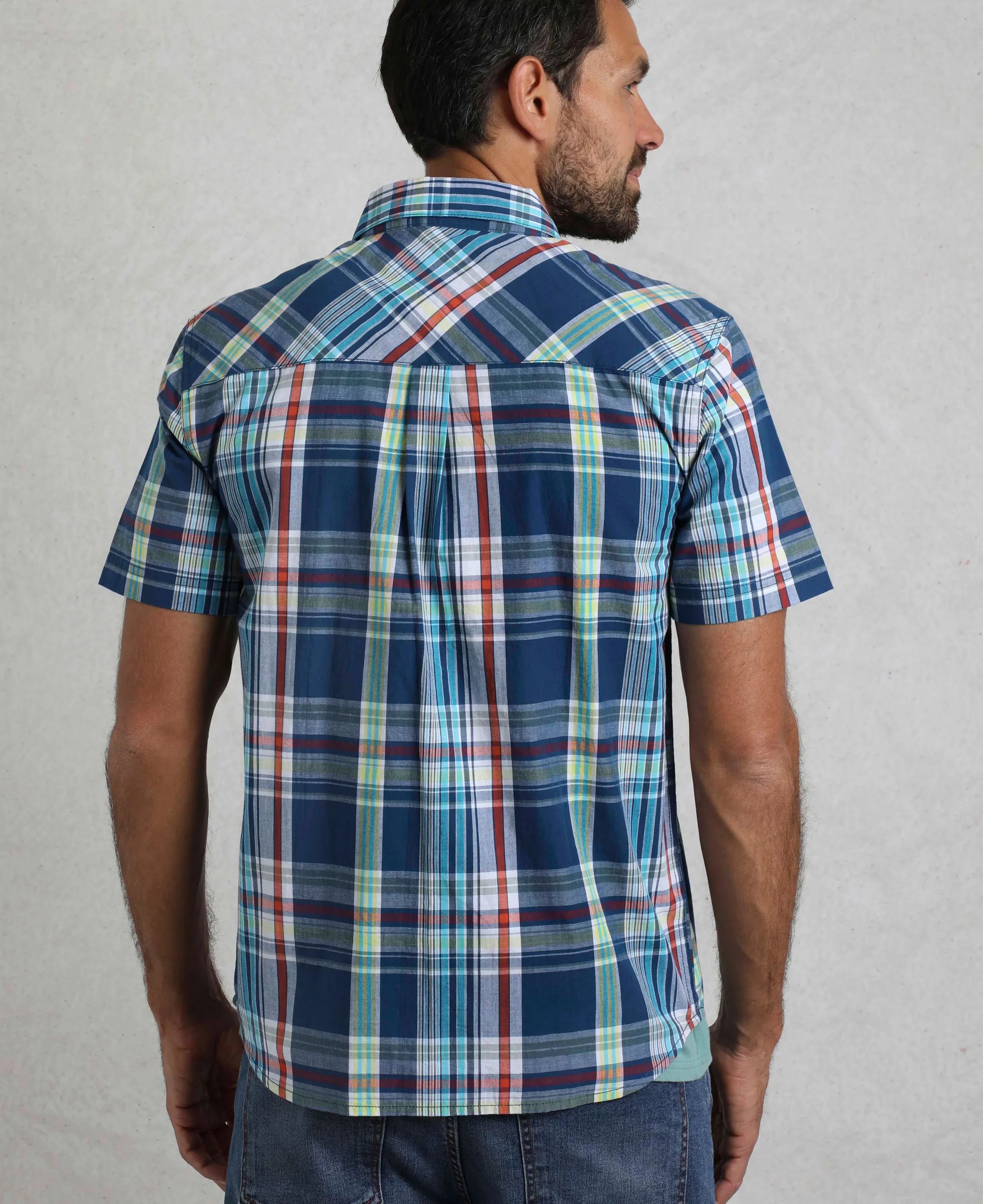 Judd Short Sleeve Check Shirt - Estate Blue - Image 3