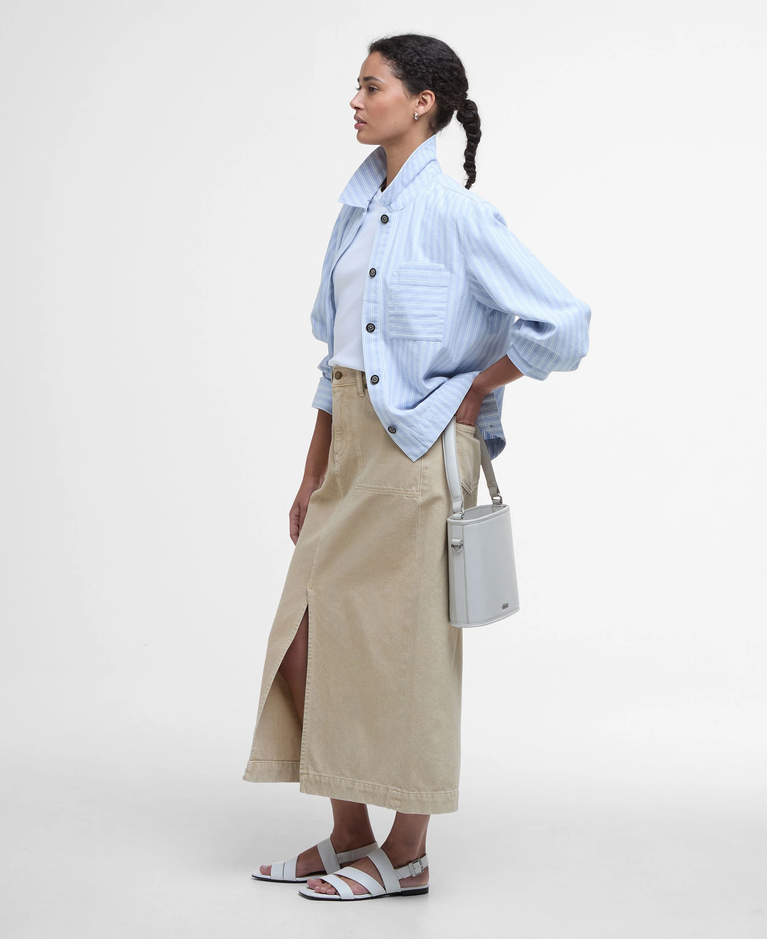 June Overshirt - Chambray Stripe - Image 3
